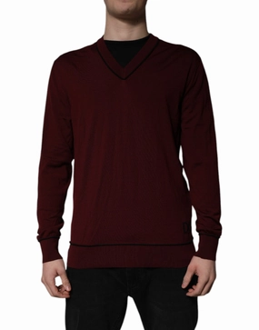 Dolce & Gabbana Cashmere V-neck Men Pullover Men's Sweater (Pre-Owned) knit sweaters cheap