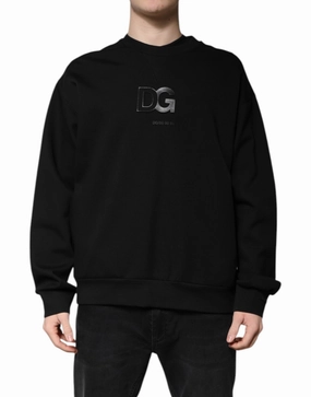 Dolce & Gabbana Cotton DG Crew Neck Pullover Men's Sweater (Pre-Owned) knit sweaters cheap