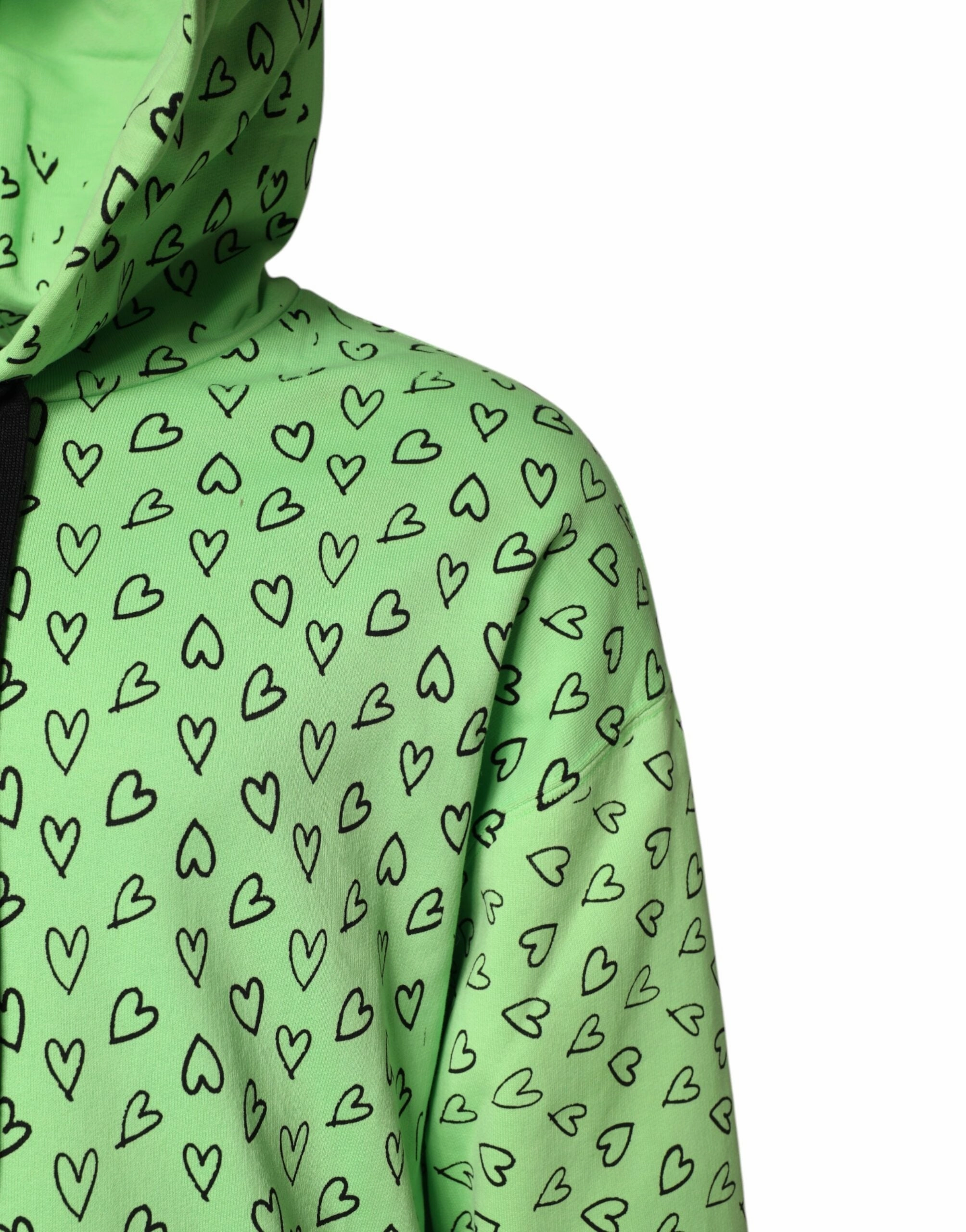 Dolce & Gabbana Cotton Logo Heart Print Hooded Men's Sweater (Pre-Owned)