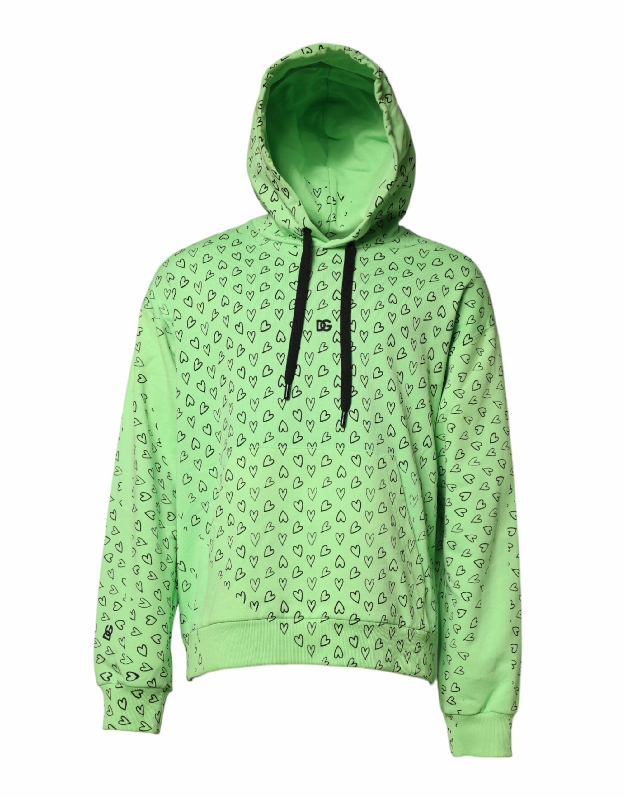 Dolce & Gabbana Cotton Logo Heart Print Hooded Men's Sweater (Pre-Owned) knit sweaters cheap
