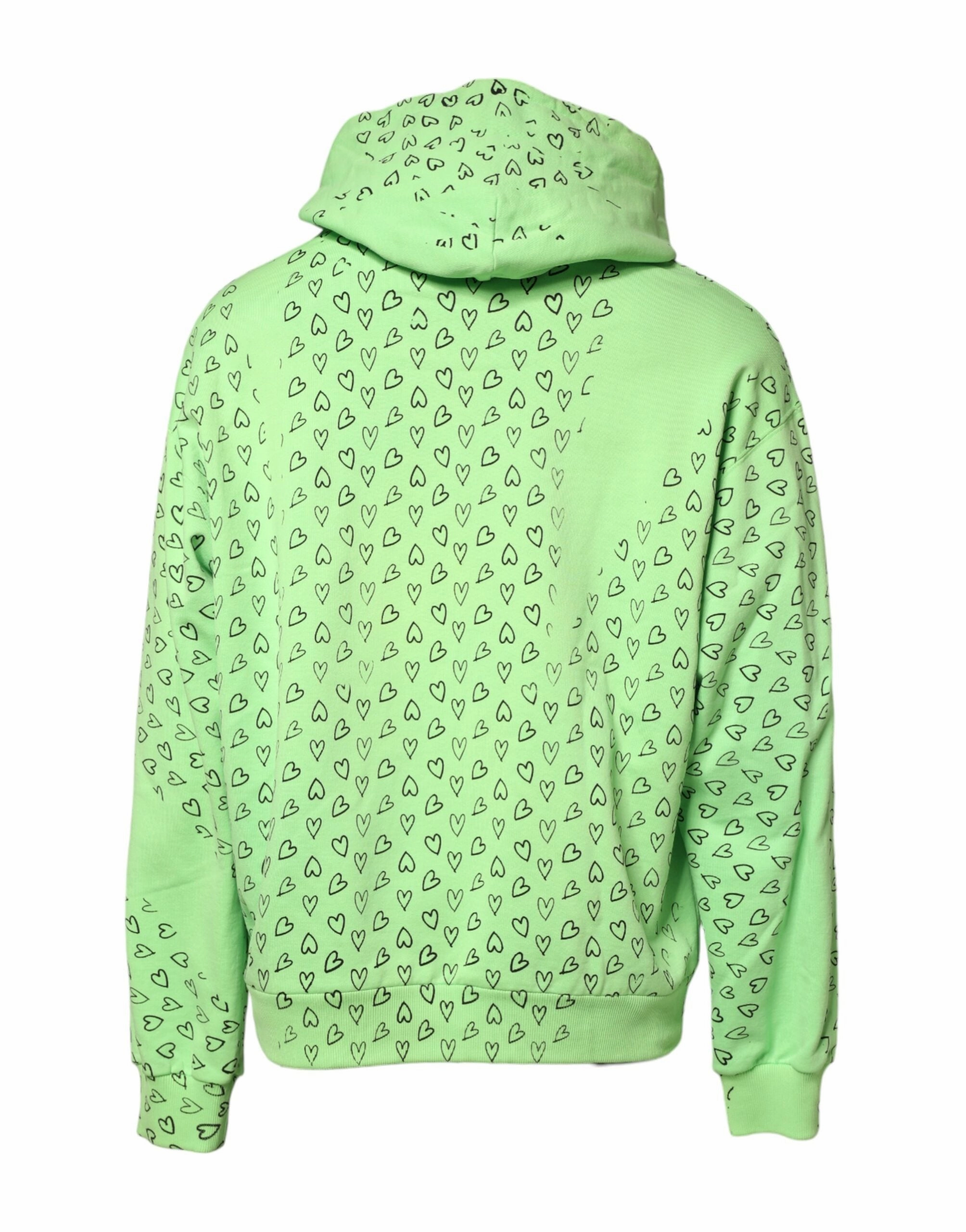 Dolce & Gabbana Cotton Logo Heart Print Hooded Men's Sweater (Pre-Owned)