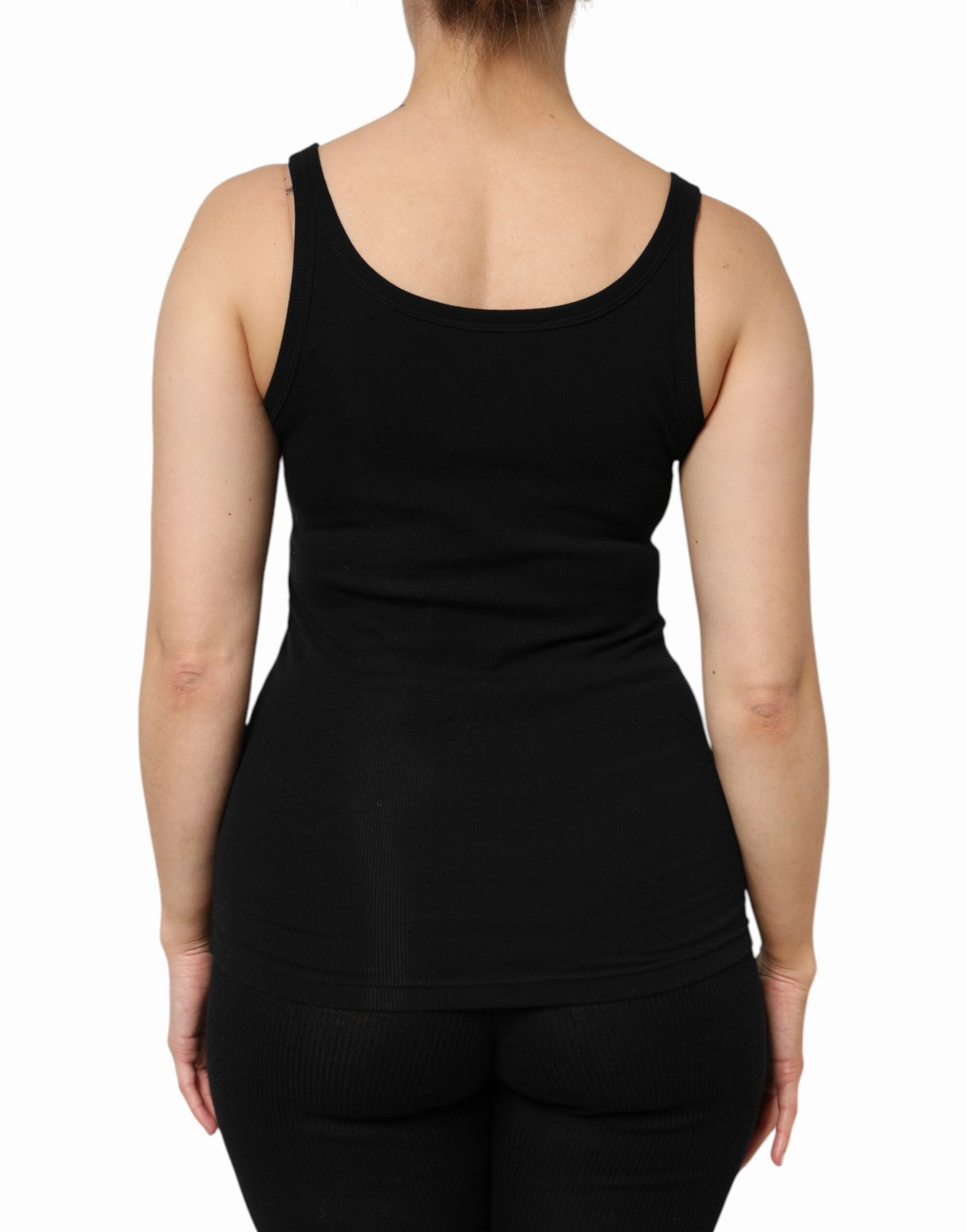 Dolce & Gabbana Cotton Stretch Sleeveless Women Tank Women's Top (Pre-Owned)