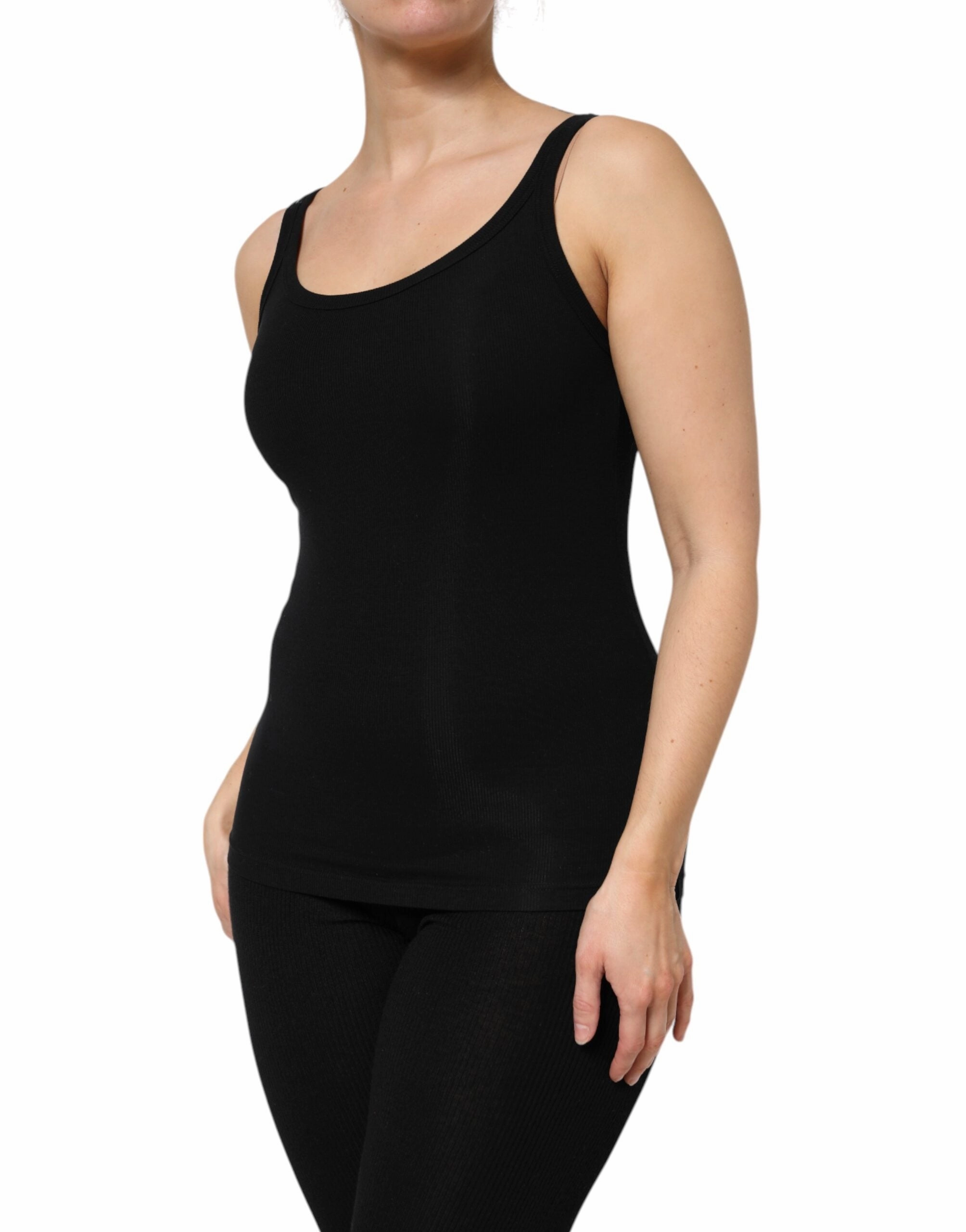Dolce & Gabbana Cotton Stretch Sleeveless Women Tank Women's Top (Pre-Owned)
