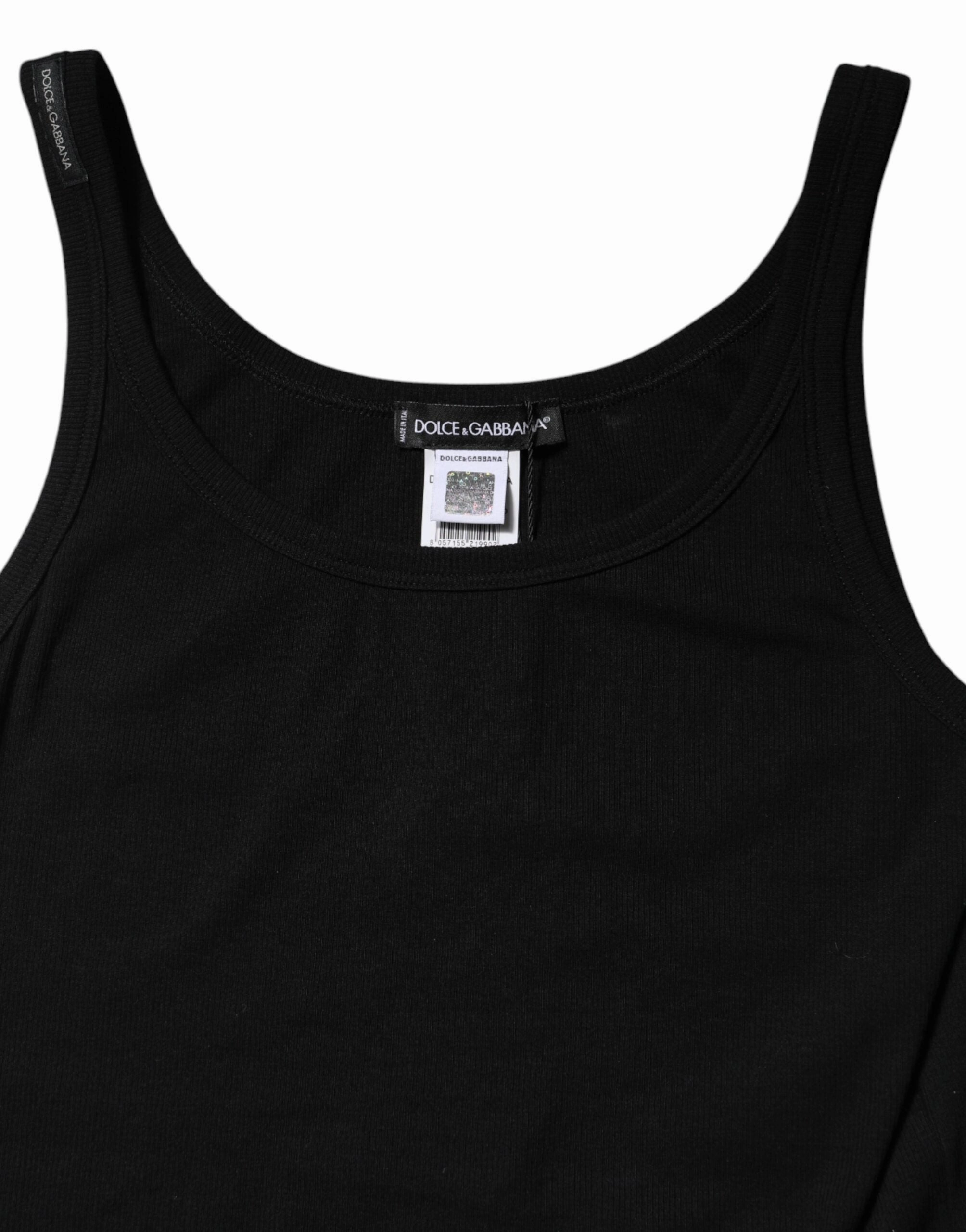 Dolce & Gabbana Cotton Stretch Sleeveless Women Tank Women's Top (Pre-Owned)