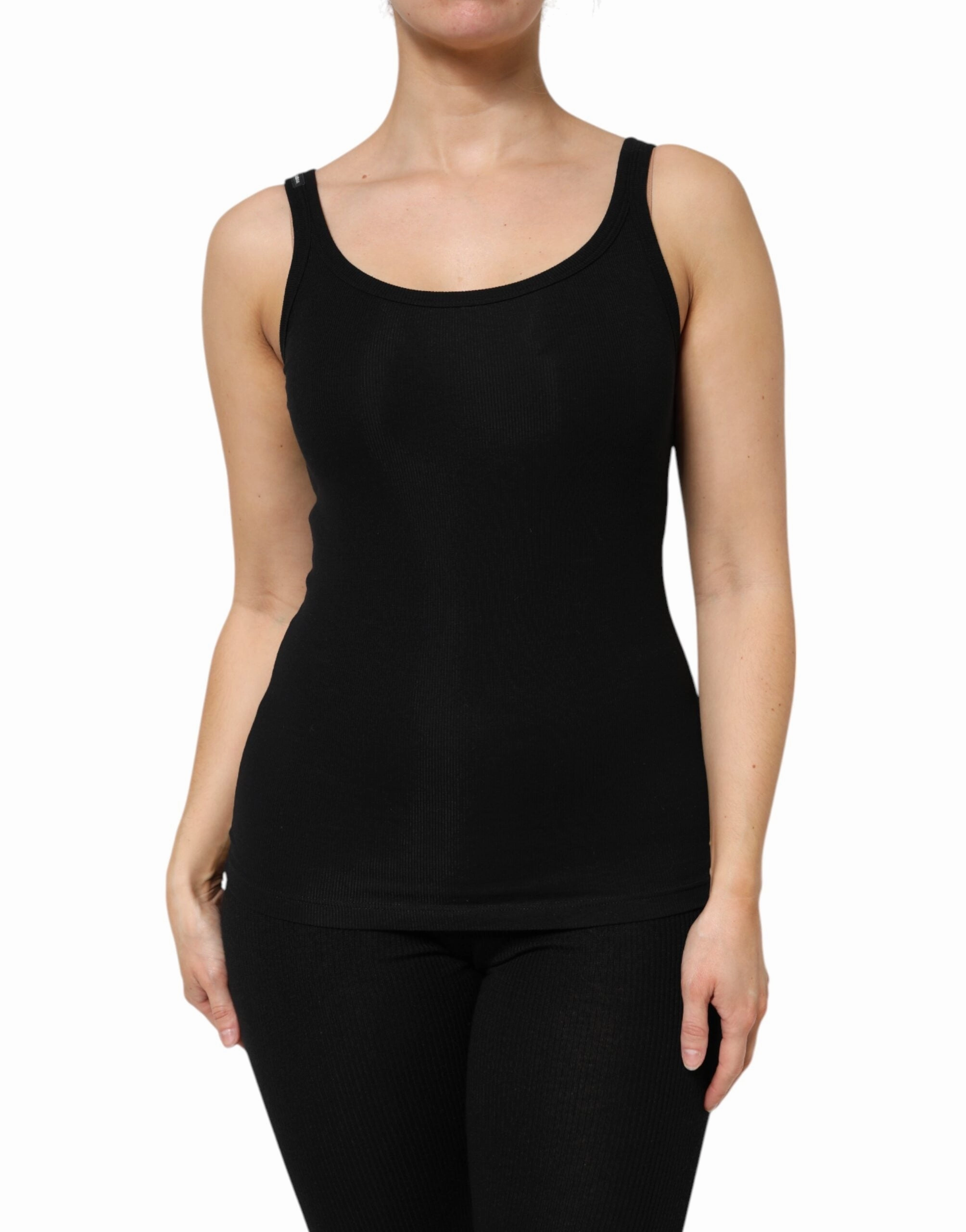 Dolce & Gabbana Cotton Stretch Sleeveless Women Tank Women's Top (Pre-Owned)
