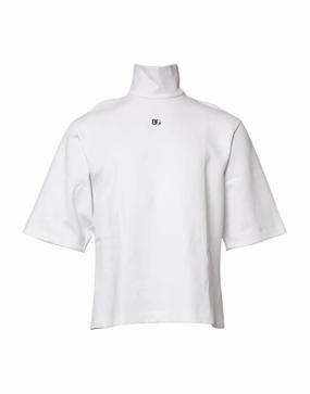 Dolce & Gabbana Cotton Turtleneck DG Applique Men's T-shirt (Pre-Owned) knit sweaters cheap