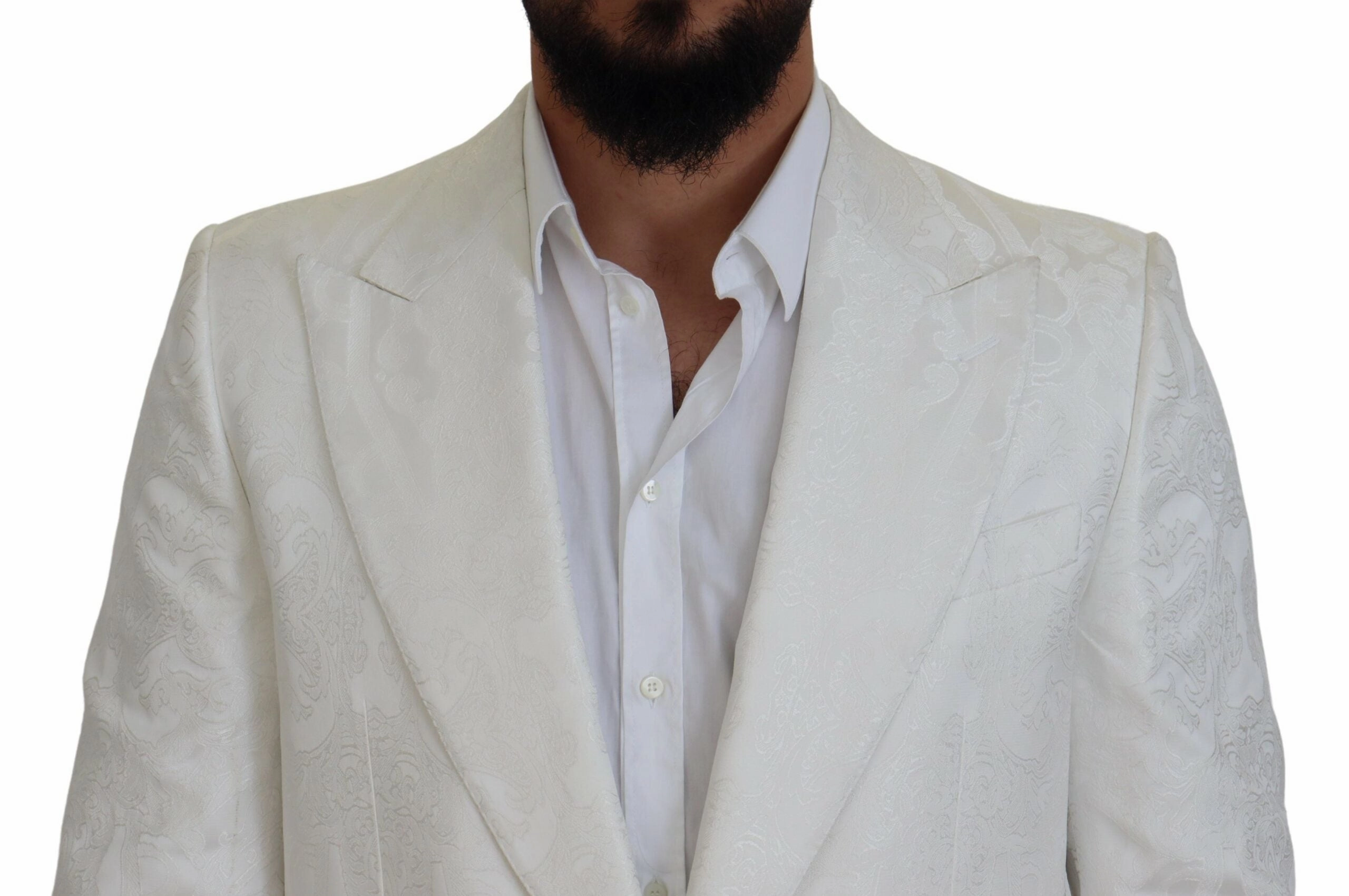Dolce & Gabbana Elegant Floral Brocade Trench Men's Coat