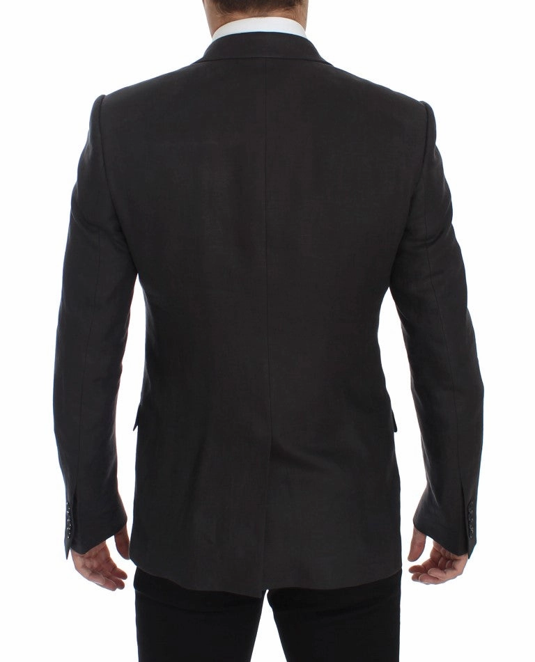 Dolce & Gabbana Elegant Linen Slim Fit Blazer and Men's Vest