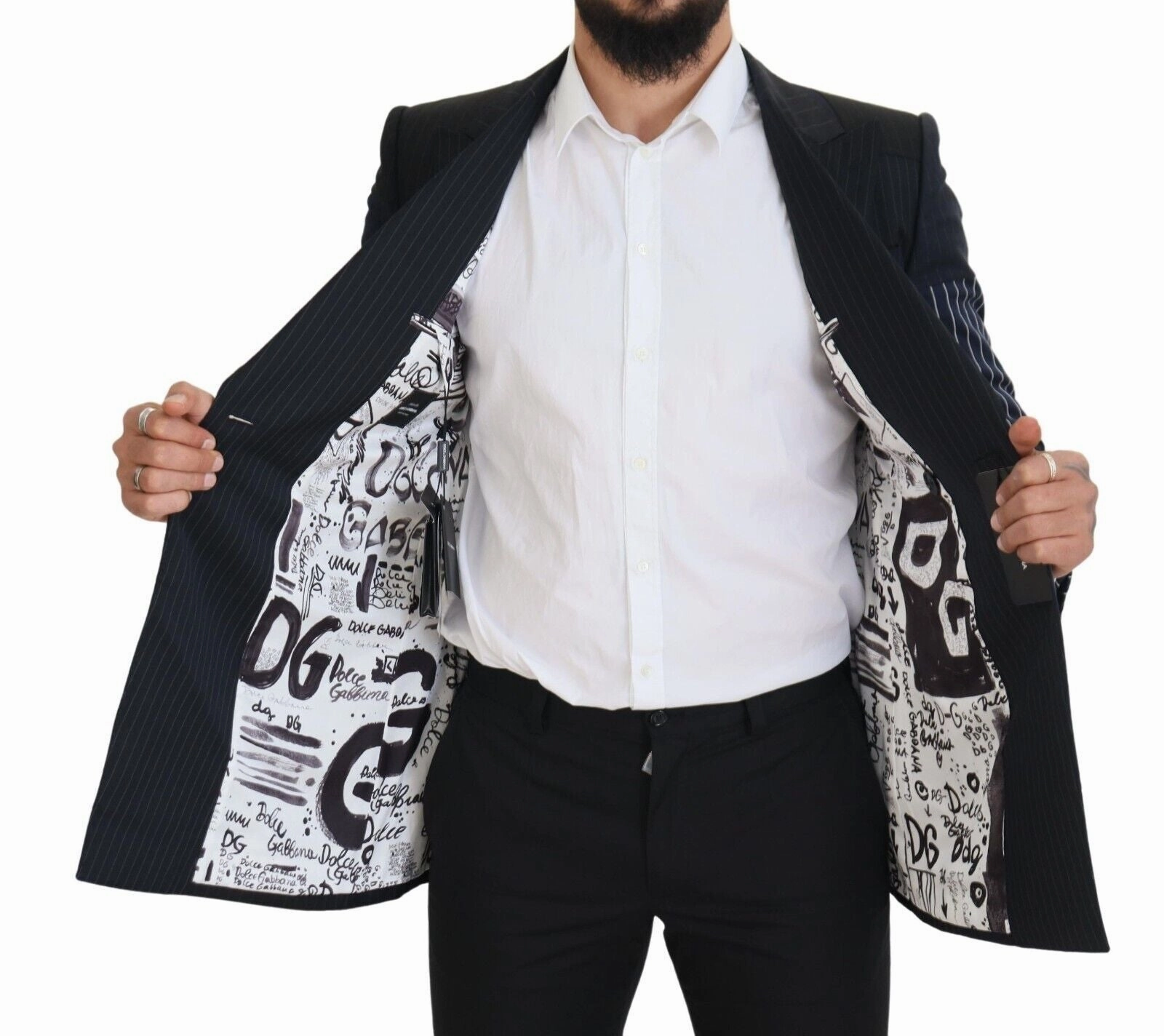 Dolce & Gabbana Elegant Navy Double Breasted Wool Men's Blazer