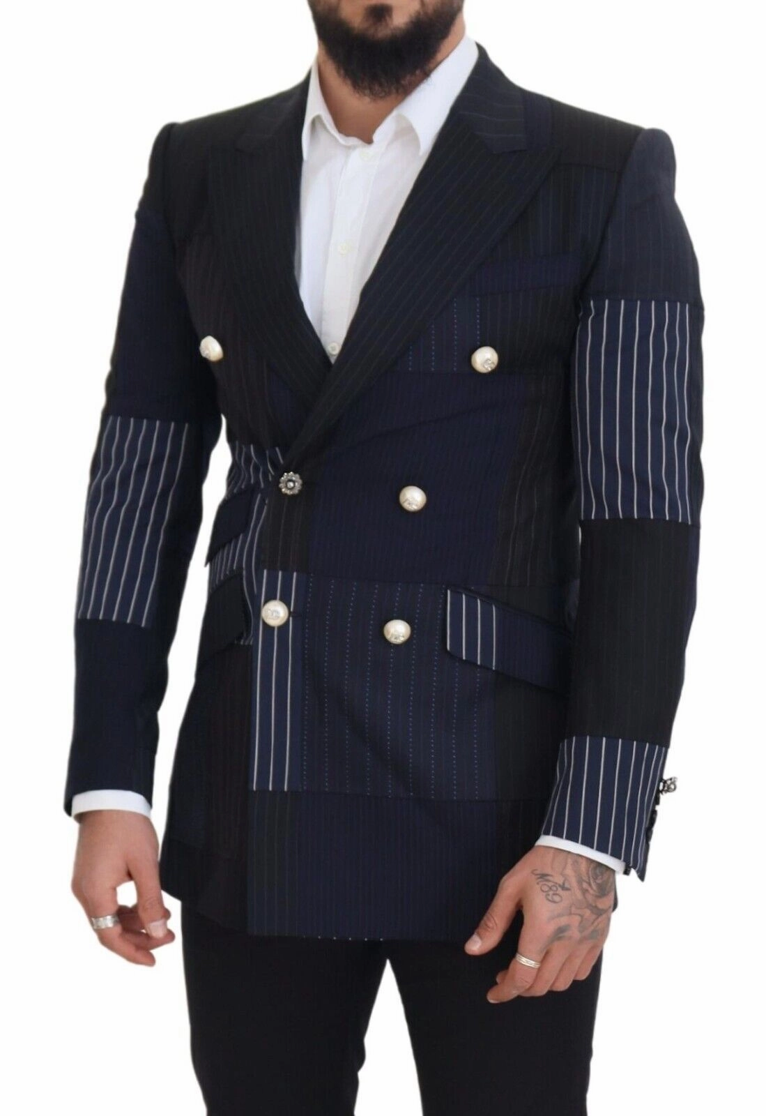 Dolce & Gabbana Elegant Navy Double Breasted Wool Men's Blazer