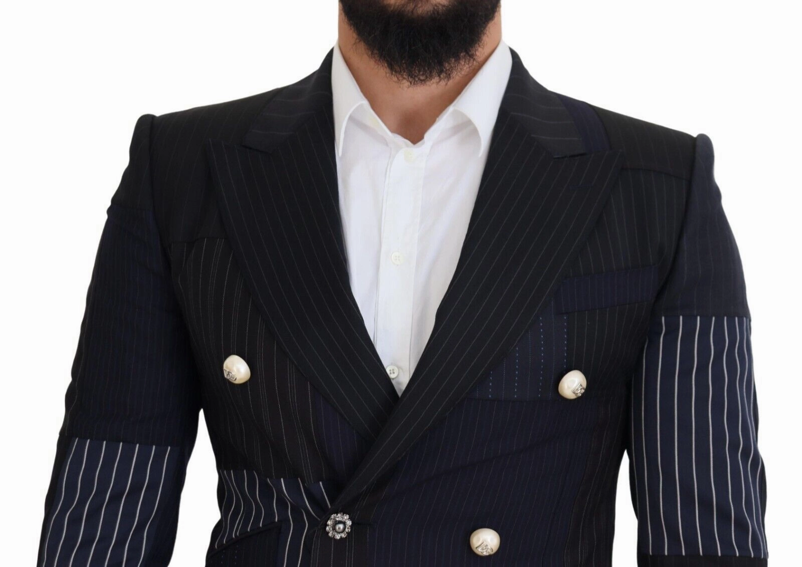 Dolce & Gabbana Elegant Navy Double Breasted Wool Men's Blazer
