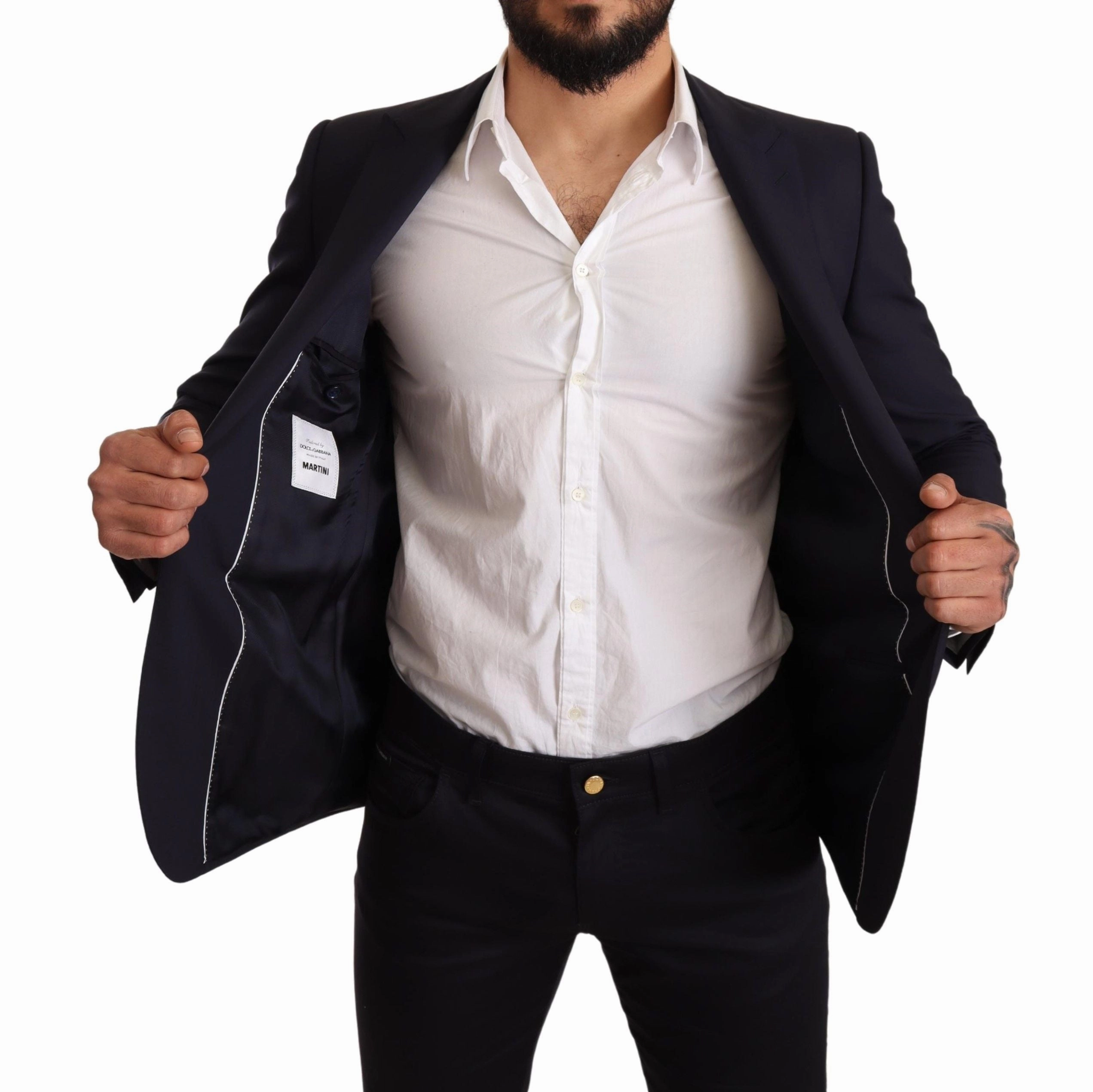 Dolce & Gabbana Elegant Navy Martini Blazer by Renowned Men's Tailors