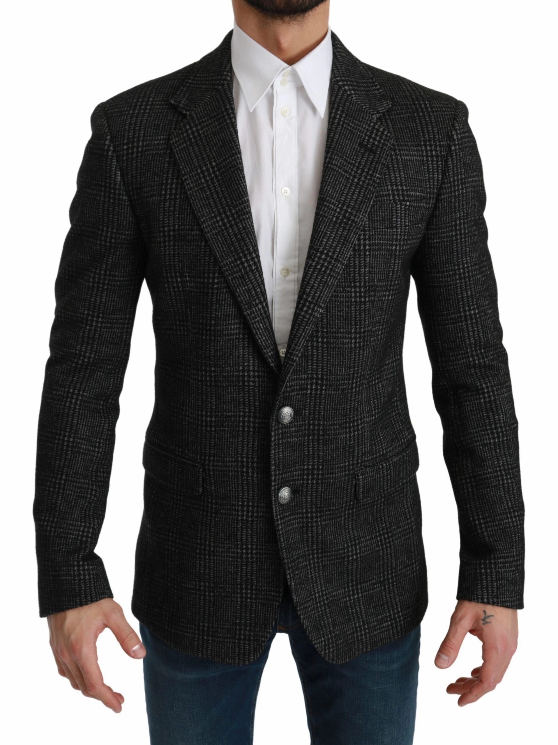 Dolce & Gabbana Elegant Plaid Slim Fit Men's Blazer