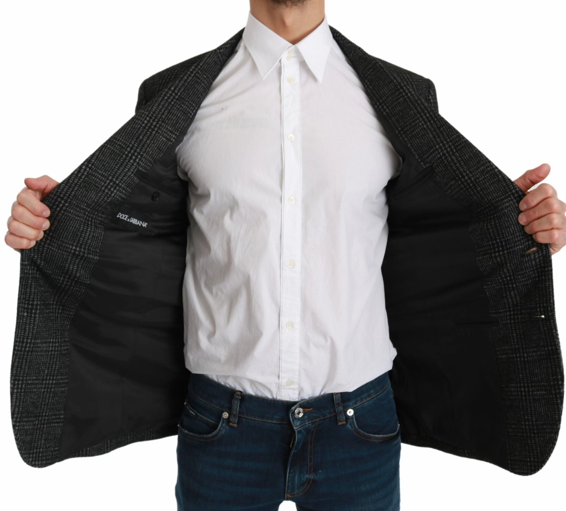 Dolce & Gabbana Elegant Plaid Slim Fit Men's Blazer