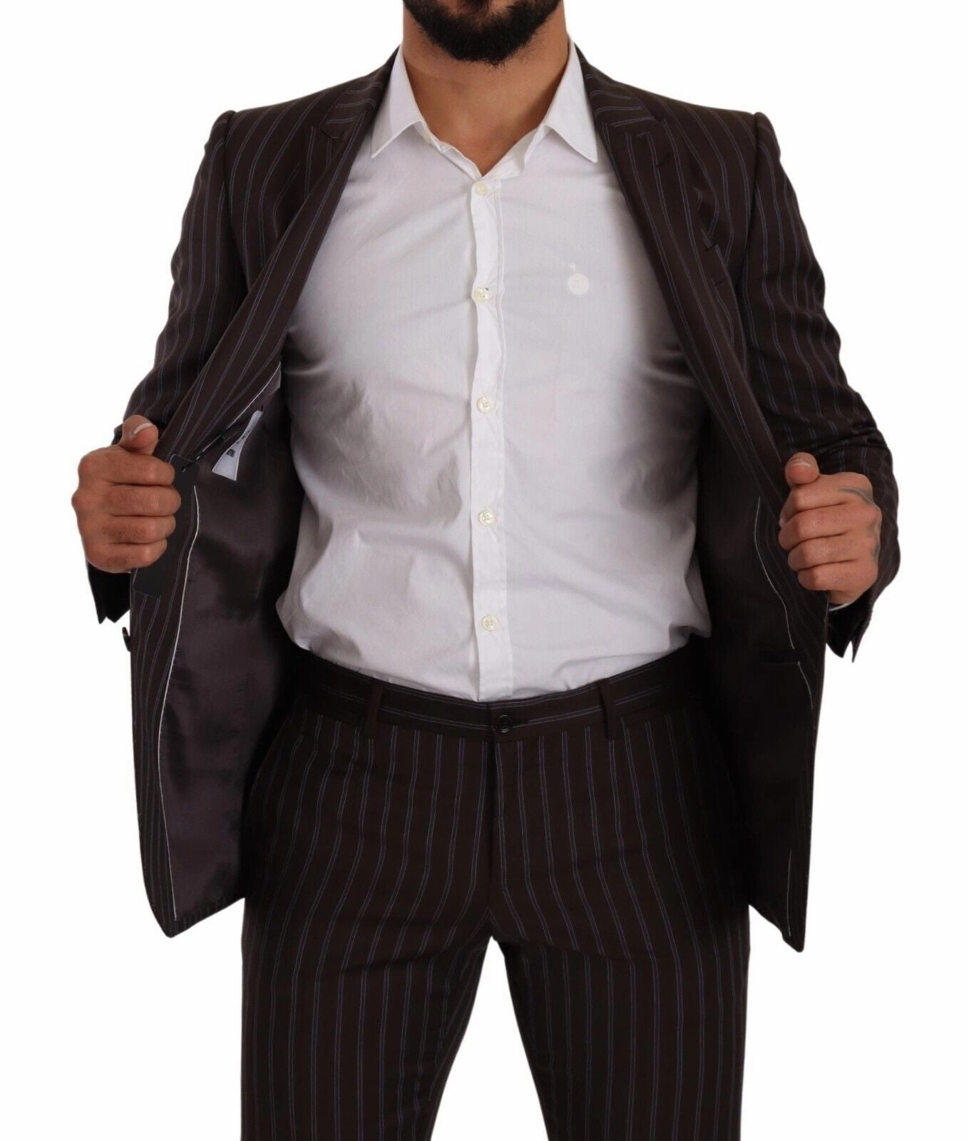 Dolce & Gabbana Elegant Striped Slim Fit Men's Suit