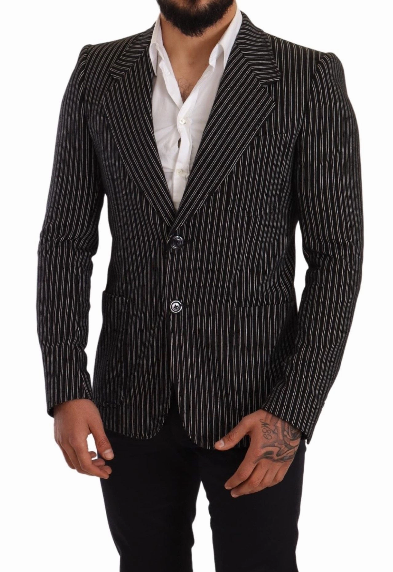 Dolce & Gabbana Elegant Striped Virgin Wool Men's Blazer