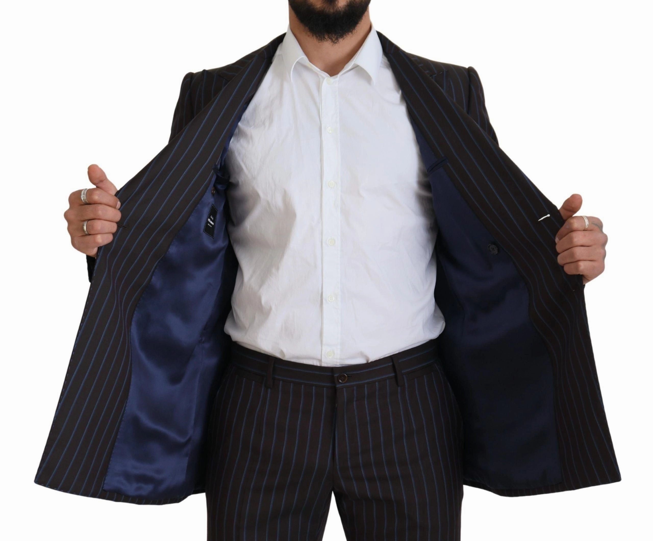 Dolce & Gabbana Elegant Striped Virgin Wool Men's Suit