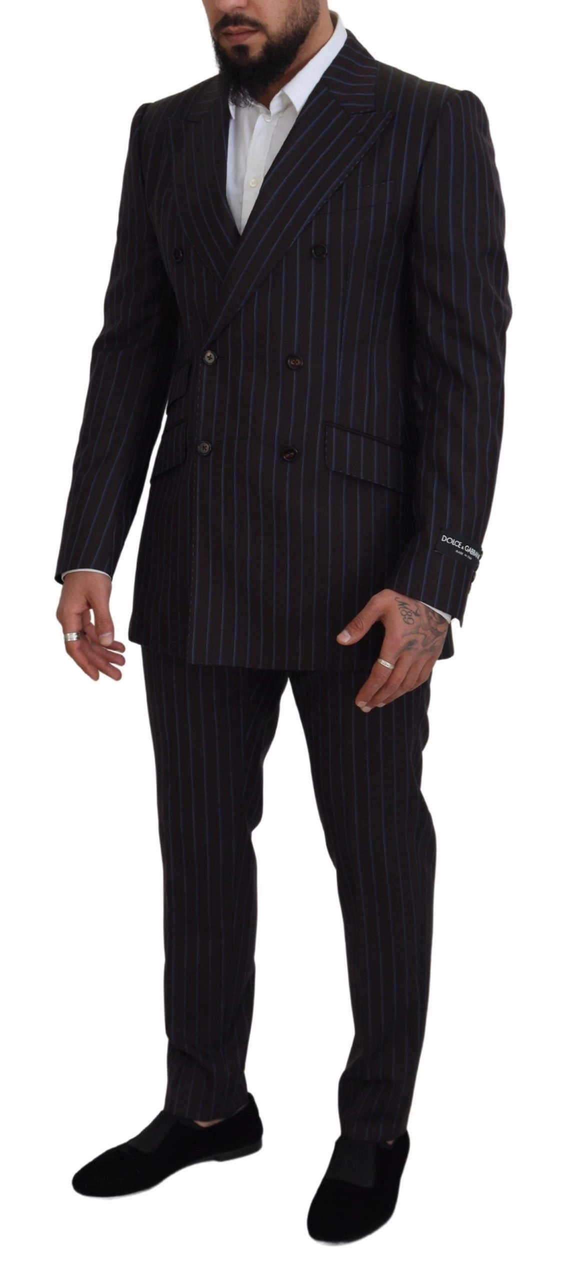 Dolce & Gabbana Elegant Striped Virgin Wool Men's Suit