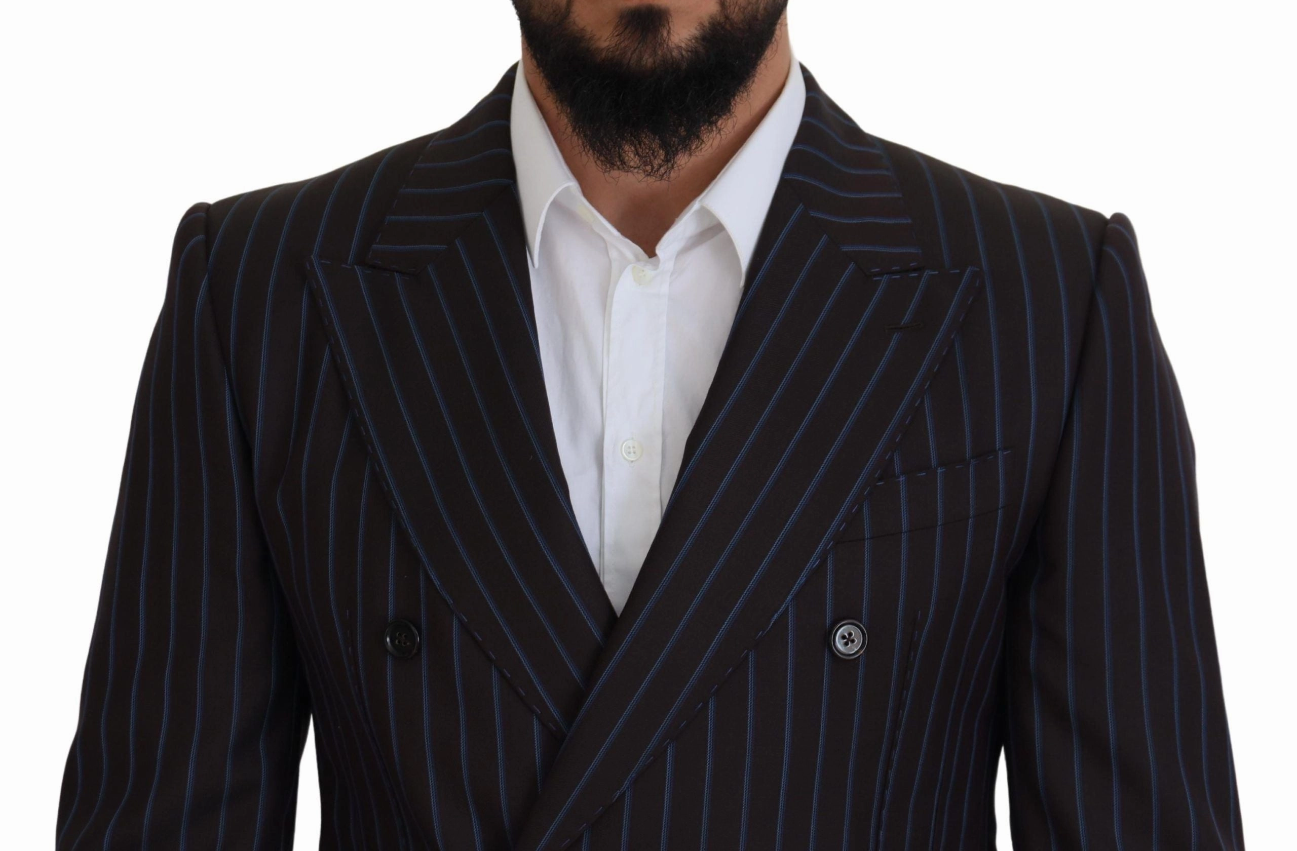 Dolce & Gabbana Elegant Striped Virgin Wool Men's Suit