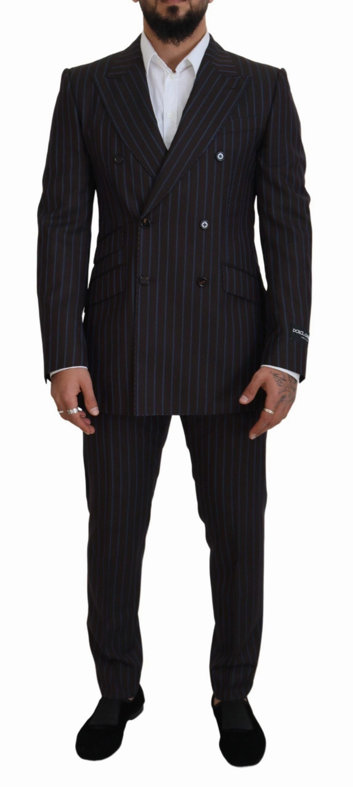 Dolce & Gabbana Elegant Striped Virgin Wool Men's Suit