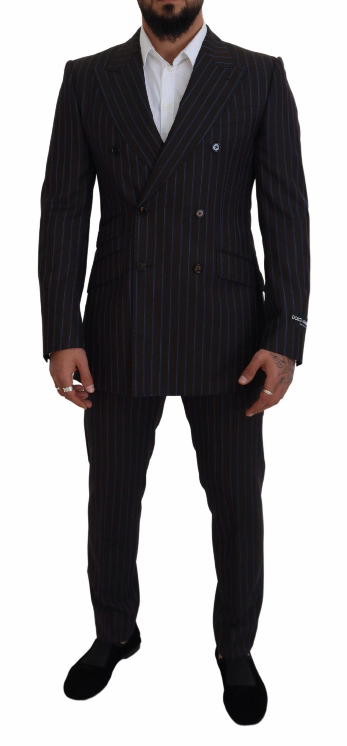Dolce & Gabbana Elegant Striped Virgin Wool Men's Suit