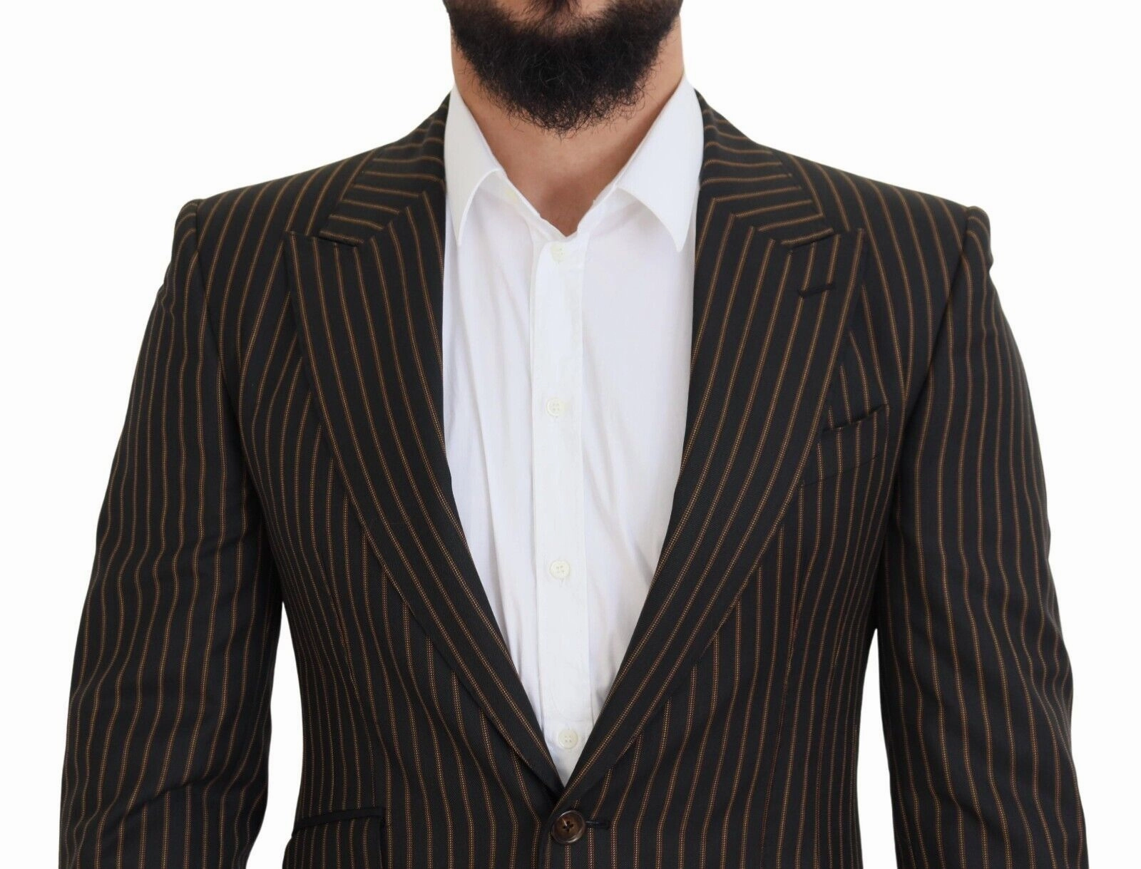 Dolce & Gabbana Elegant Striped Wool Blend Slim Men's Blazer