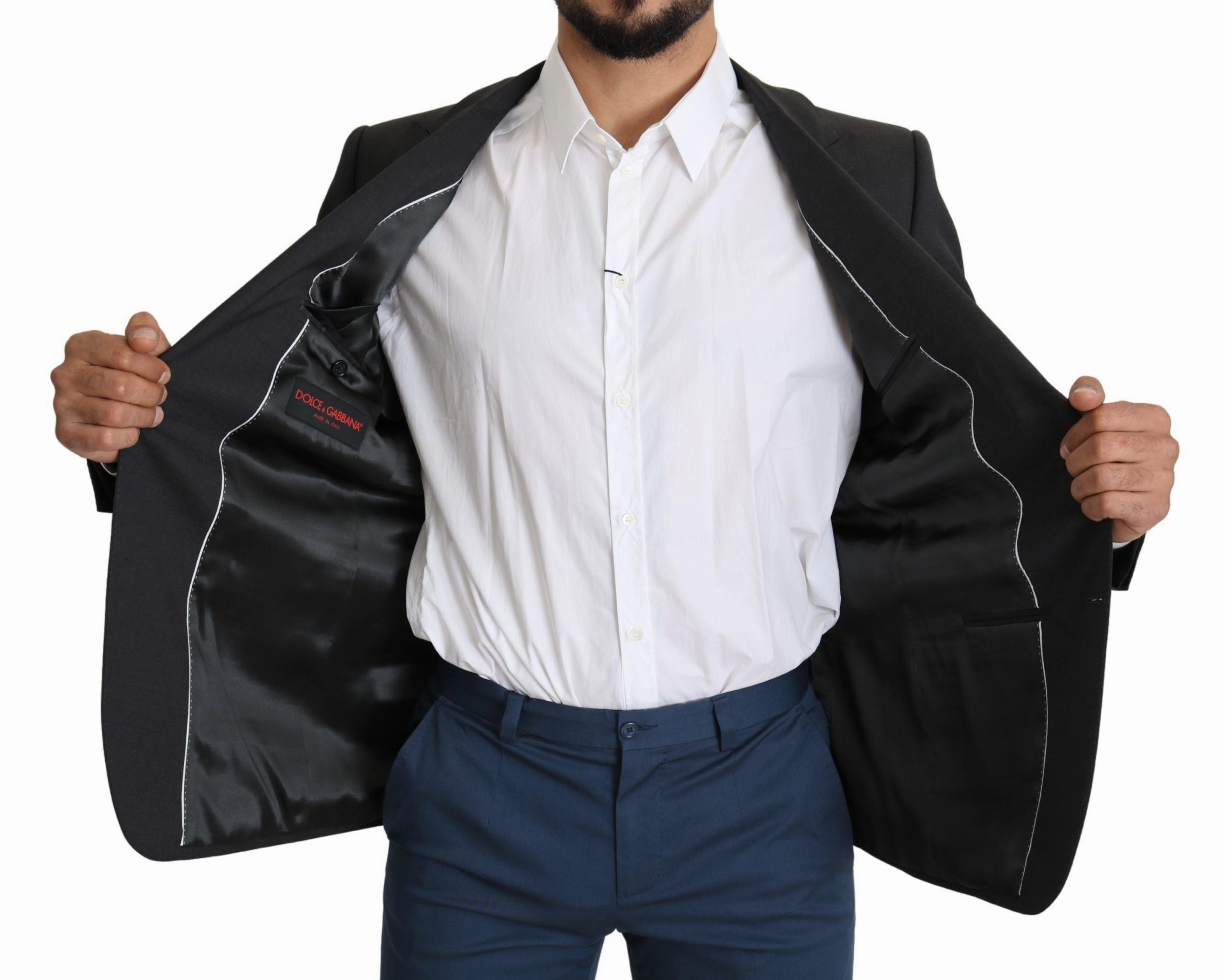 Dolce & Gabbana Elegant Wool Silk Blend Slim Fit Men's Blazer
