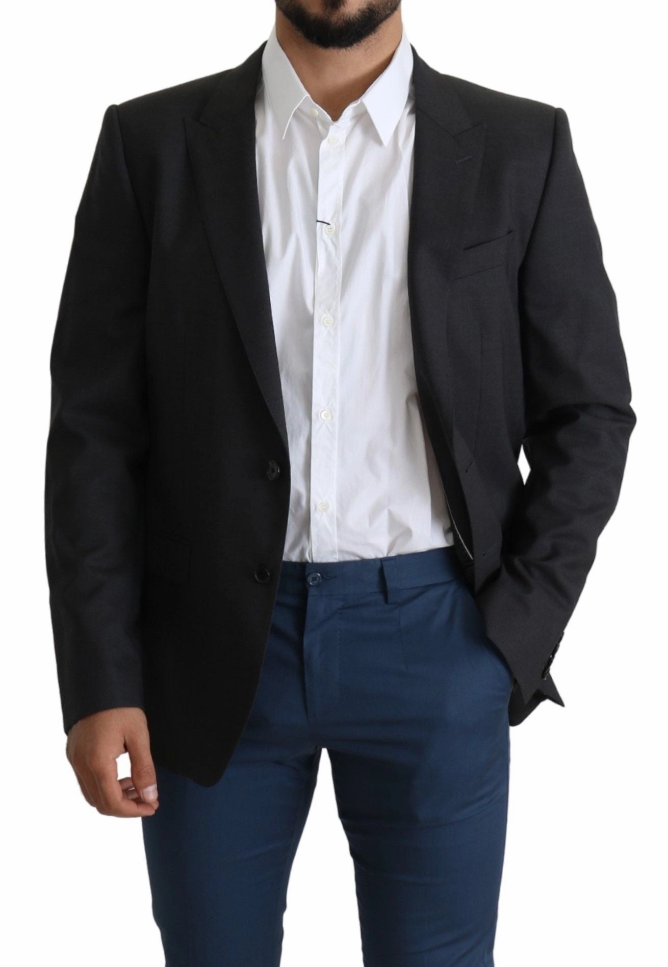 Dolce & Gabbana Elegant Wool Silk Blend Slim Fit Men's Blazer