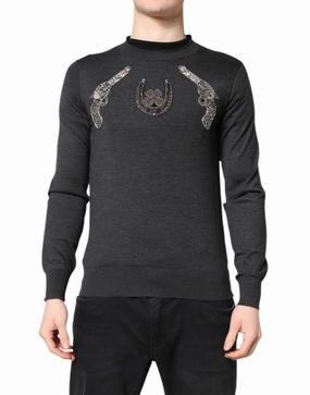 Dolce & Gabbana Embroidery Knit Men Pullover Men's Sweater knit sweaters cheap