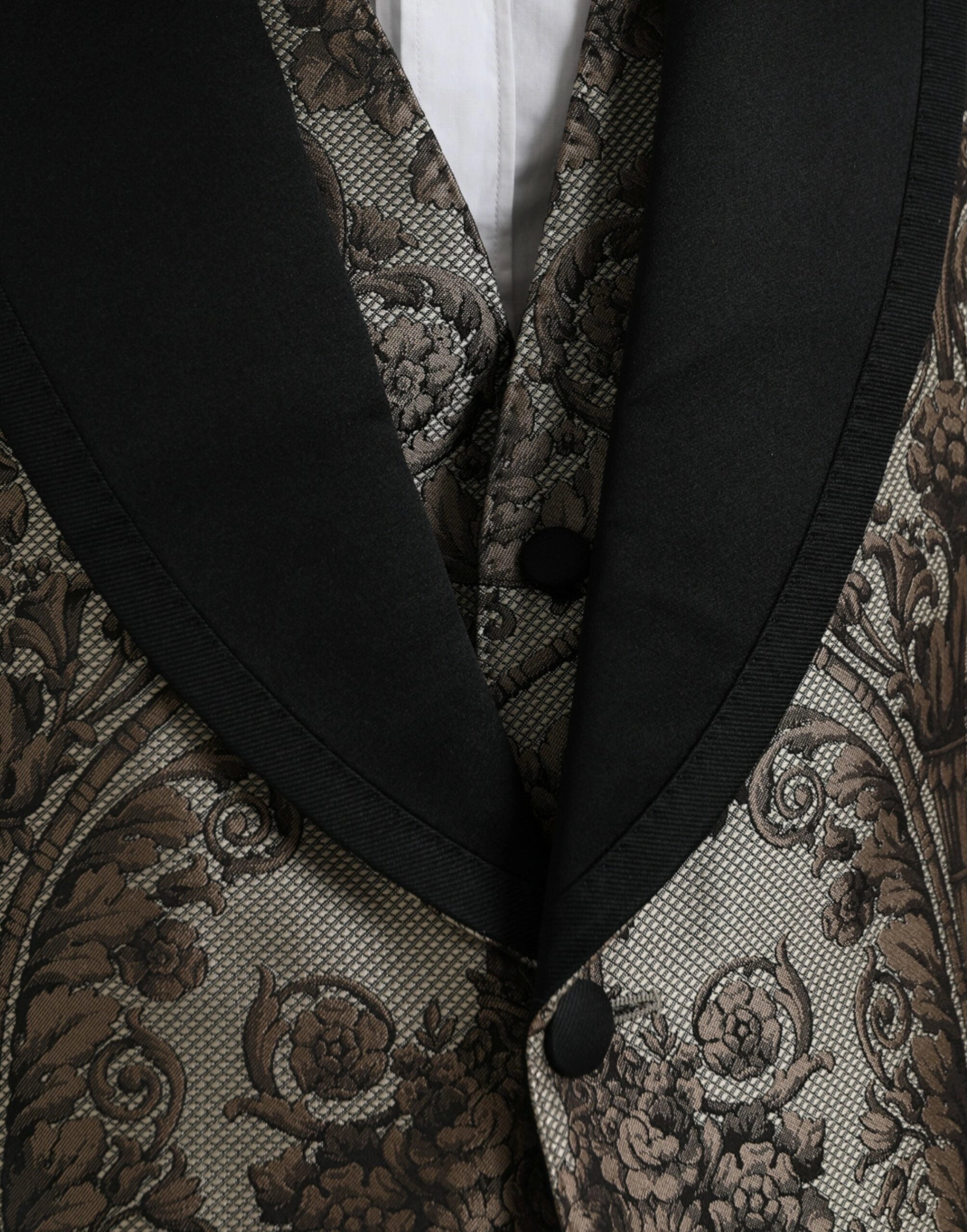 Dolce & Gabbana Floral Jacquard Formal 3 Piece Men's Suit