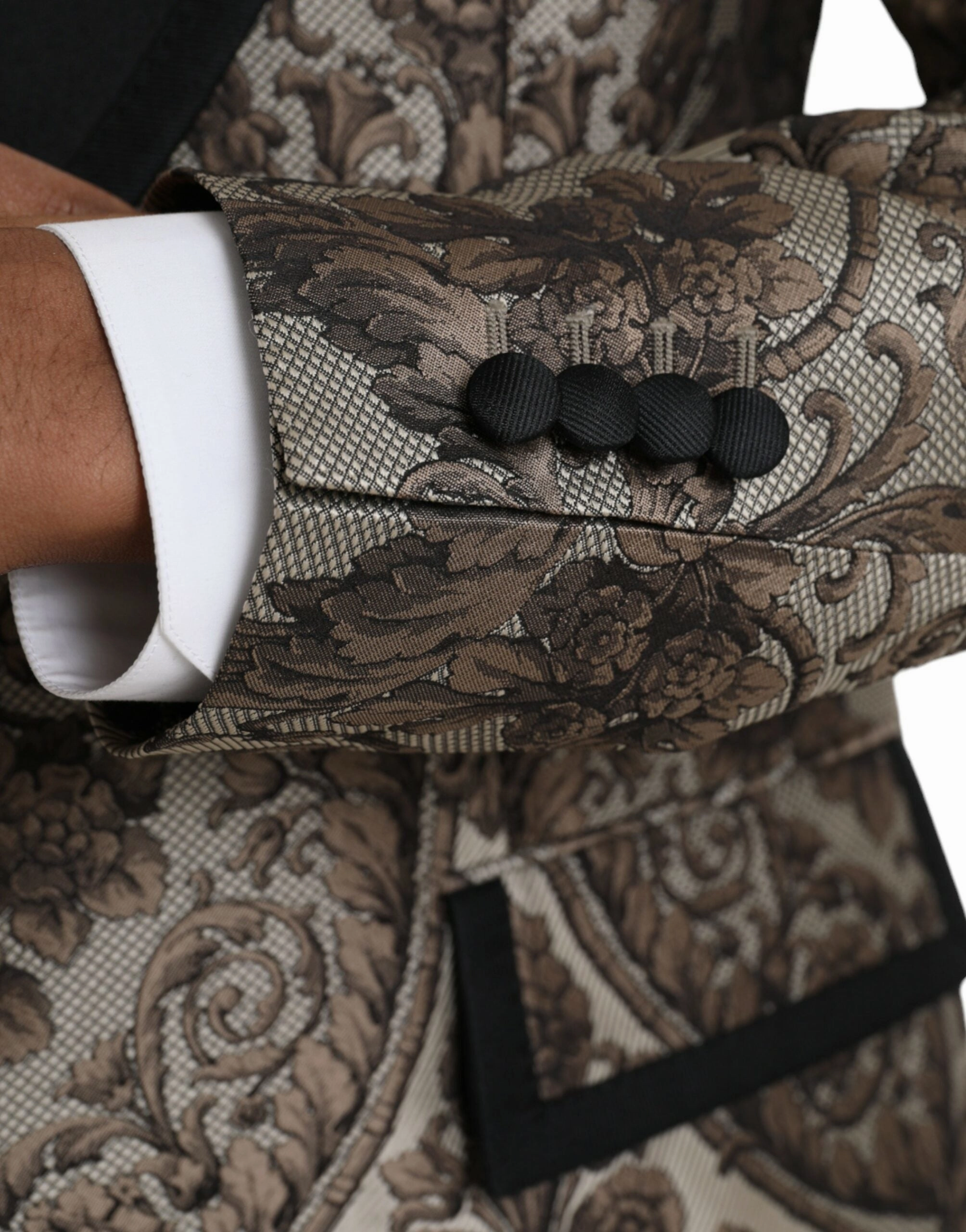 Dolce & Gabbana Floral Jacquard Formal 3 Piece Men's Suit