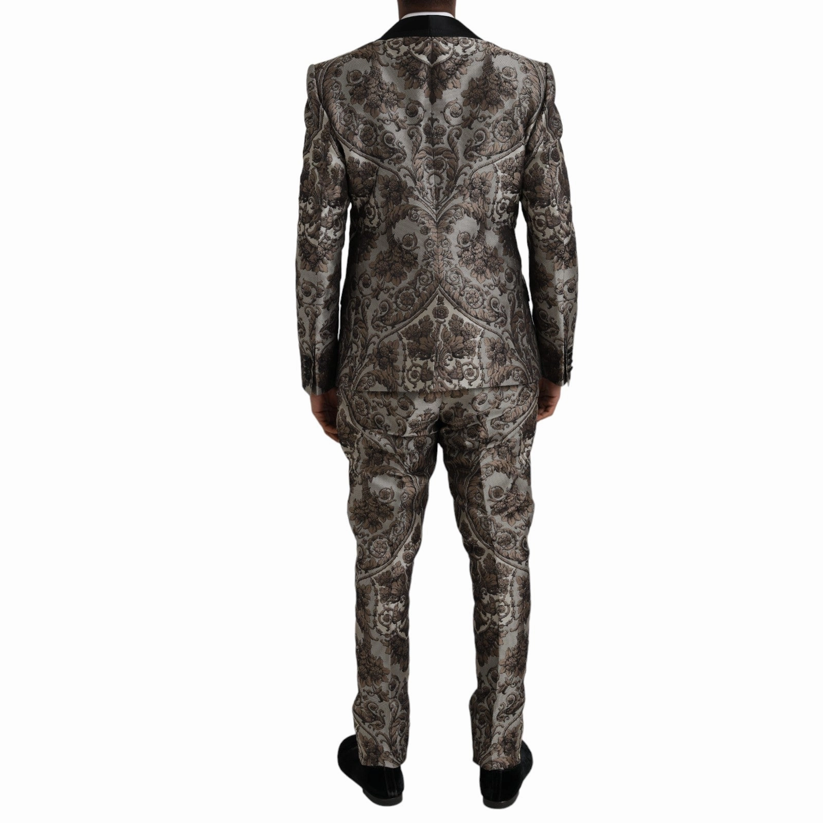 Dolce & Gabbana Floral Jacquard Formal 3 Piece Men's Suit