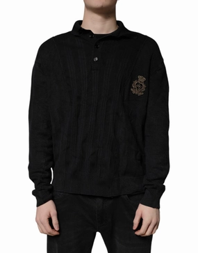 Dolce & Gabbana Heraldic Silk Buttoned Pullover Men's Sweater (Pre-Owned) turtleneck sweaters sale