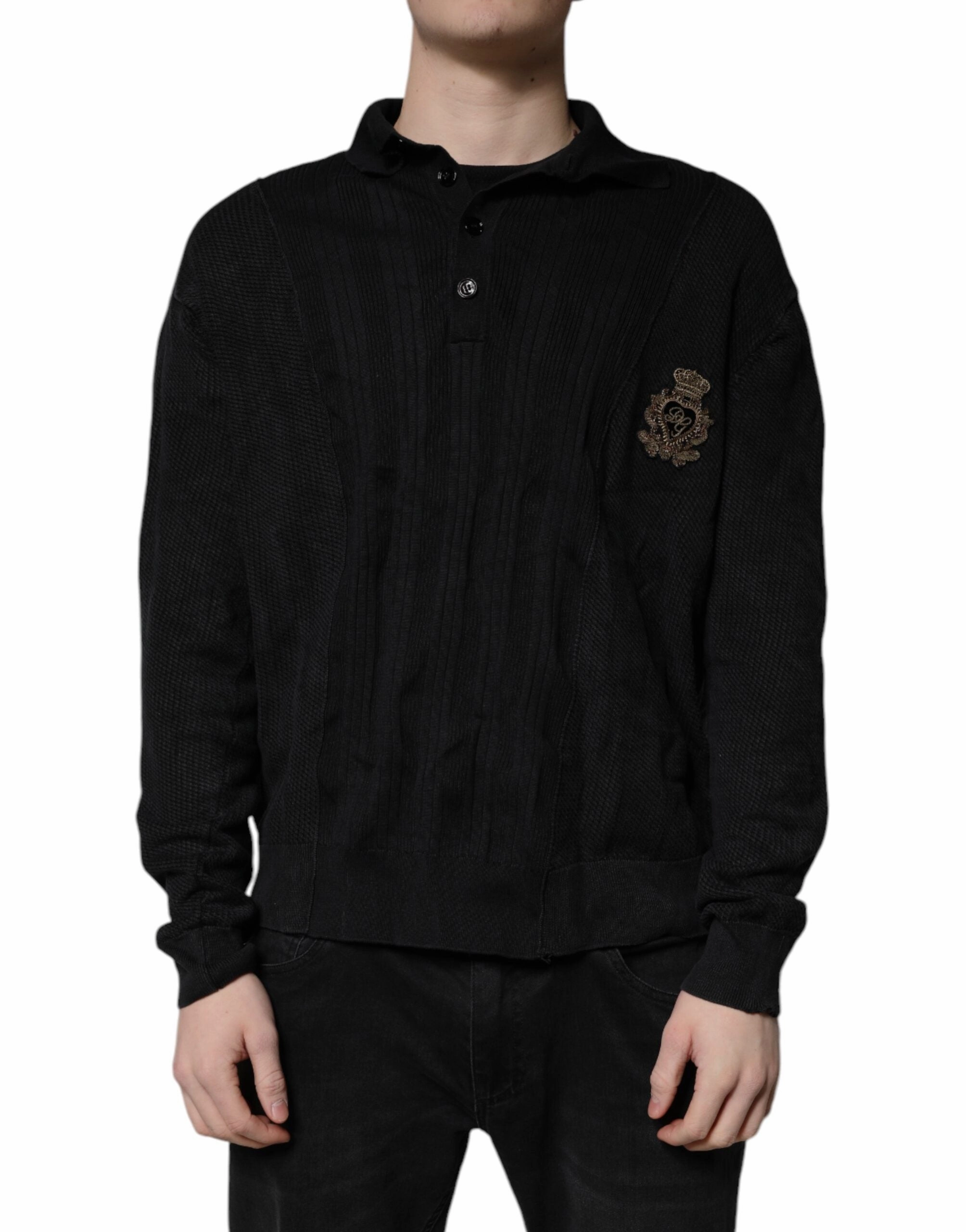 Dolce & Gabbana Heraldic Silk Buttoned Pullover Men's Sweater (Pre-Owned) turtleneck sweaters sale