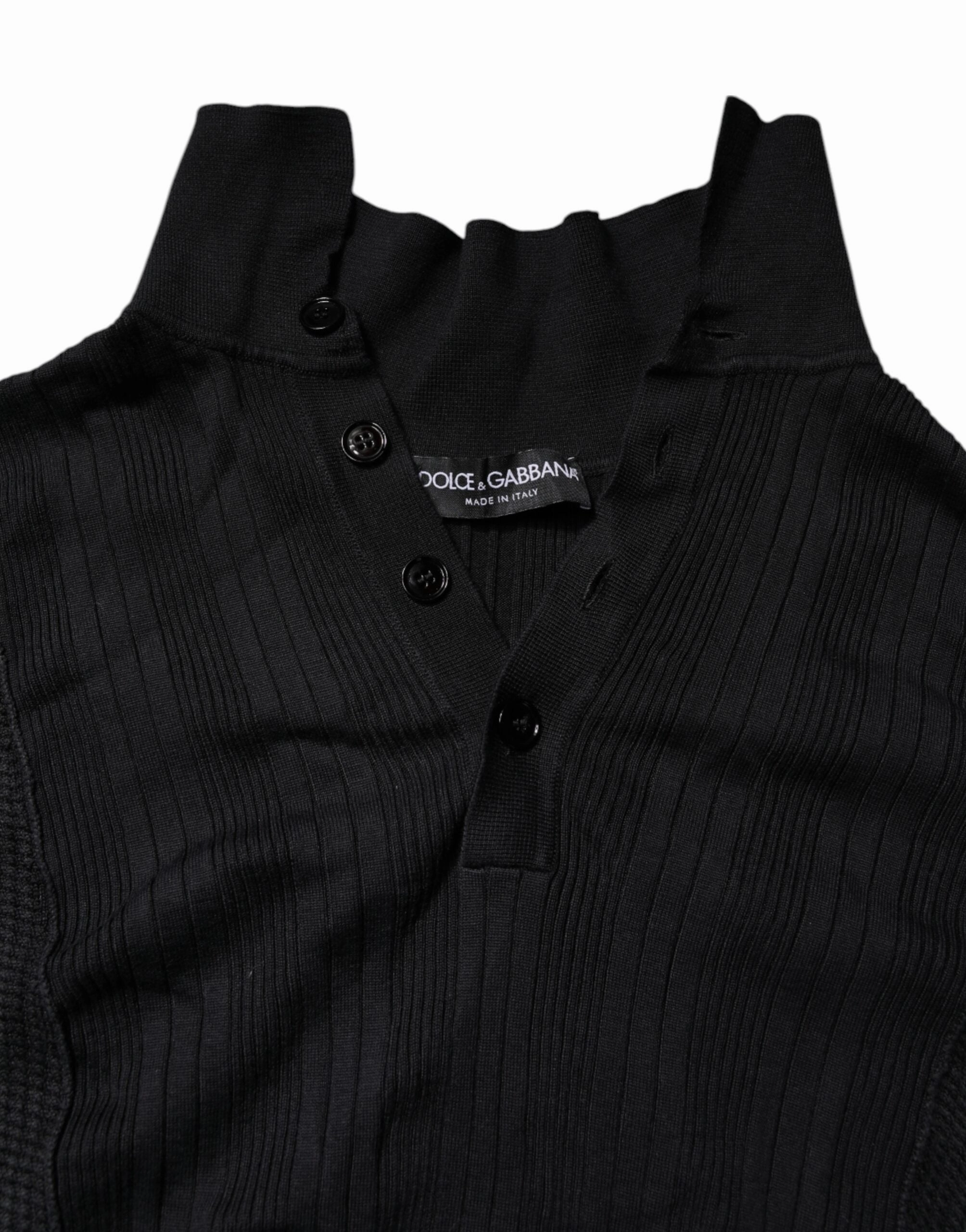 Dolce & Gabbana Heraldic Silk Buttoned Pullover Men's Sweater (Pre-Owned)