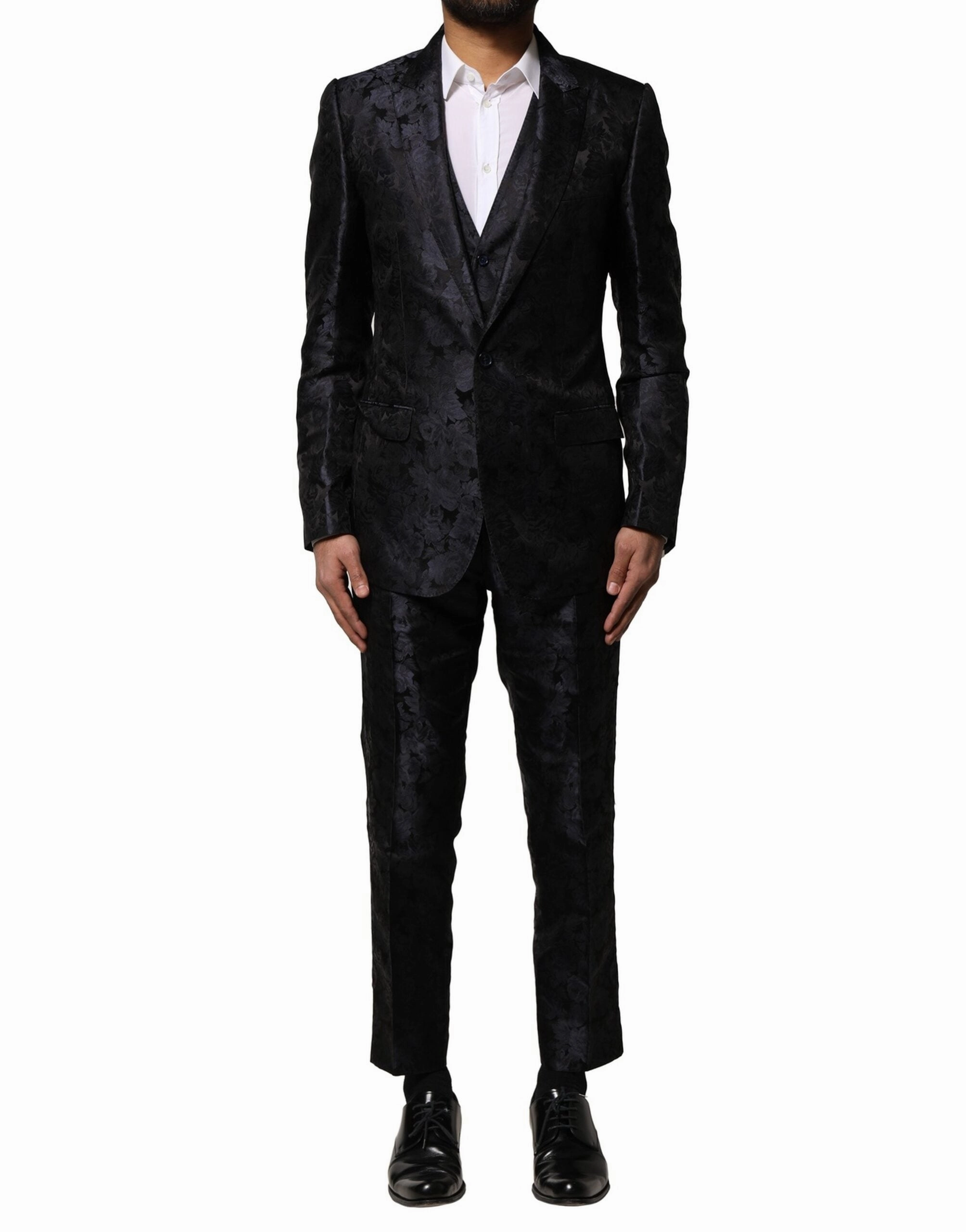 Dolce & Gabbana Jacquard 3 Piece Single Breasted Men's Suit