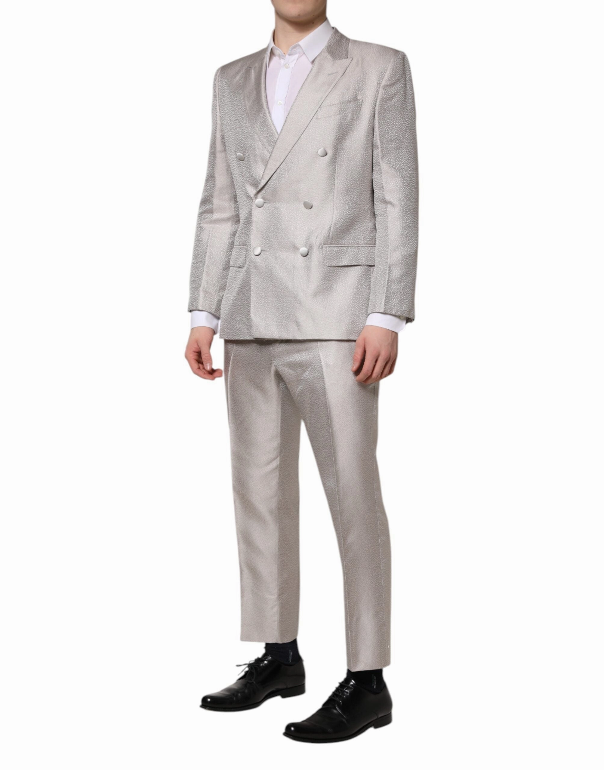 Dolce & Gabbana  Jacquard Silk Dotted 2 Piece Men's Suit