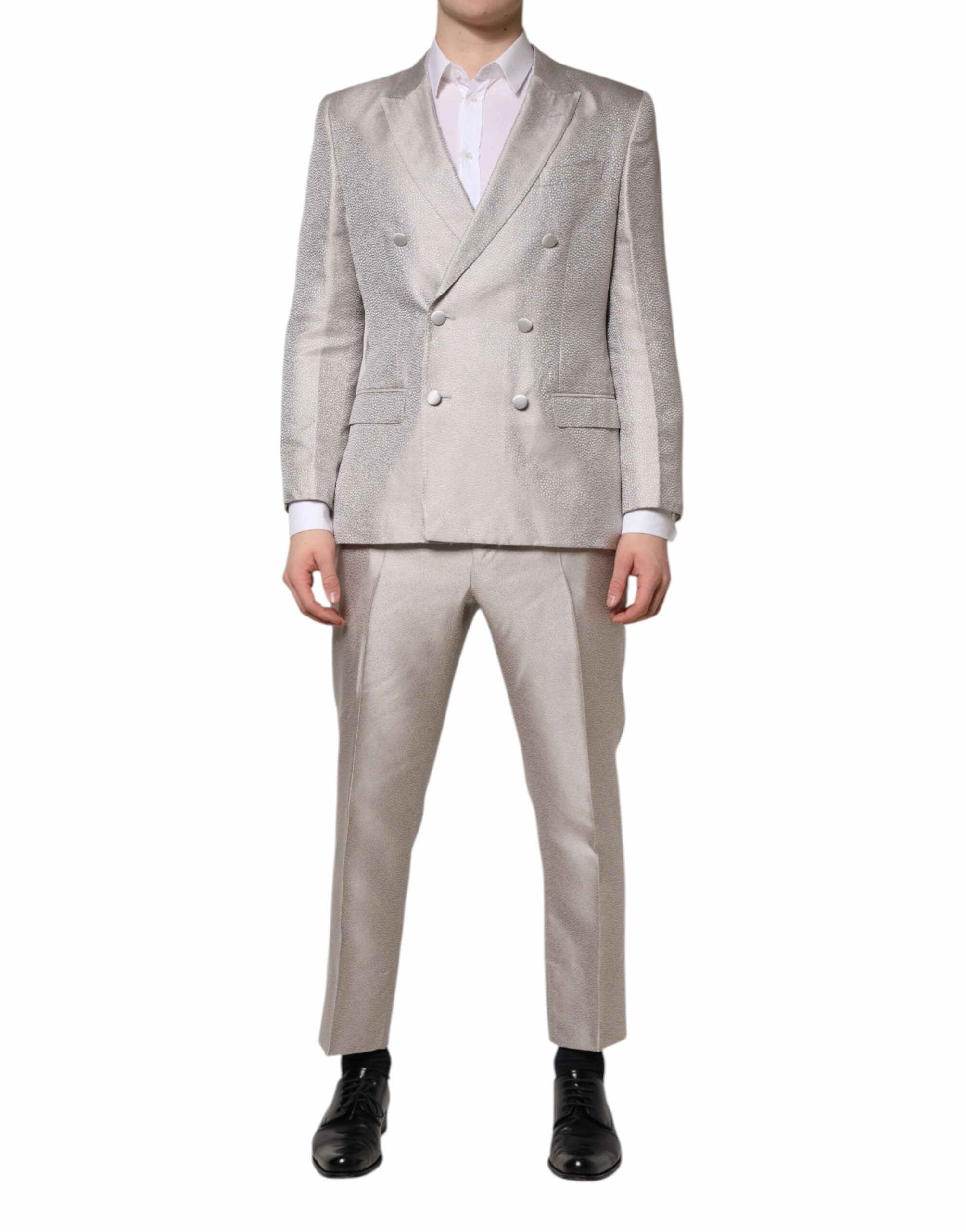 Dolce & Gabbana  Jacquard Silk Dotted 2 Piece Men's Suit