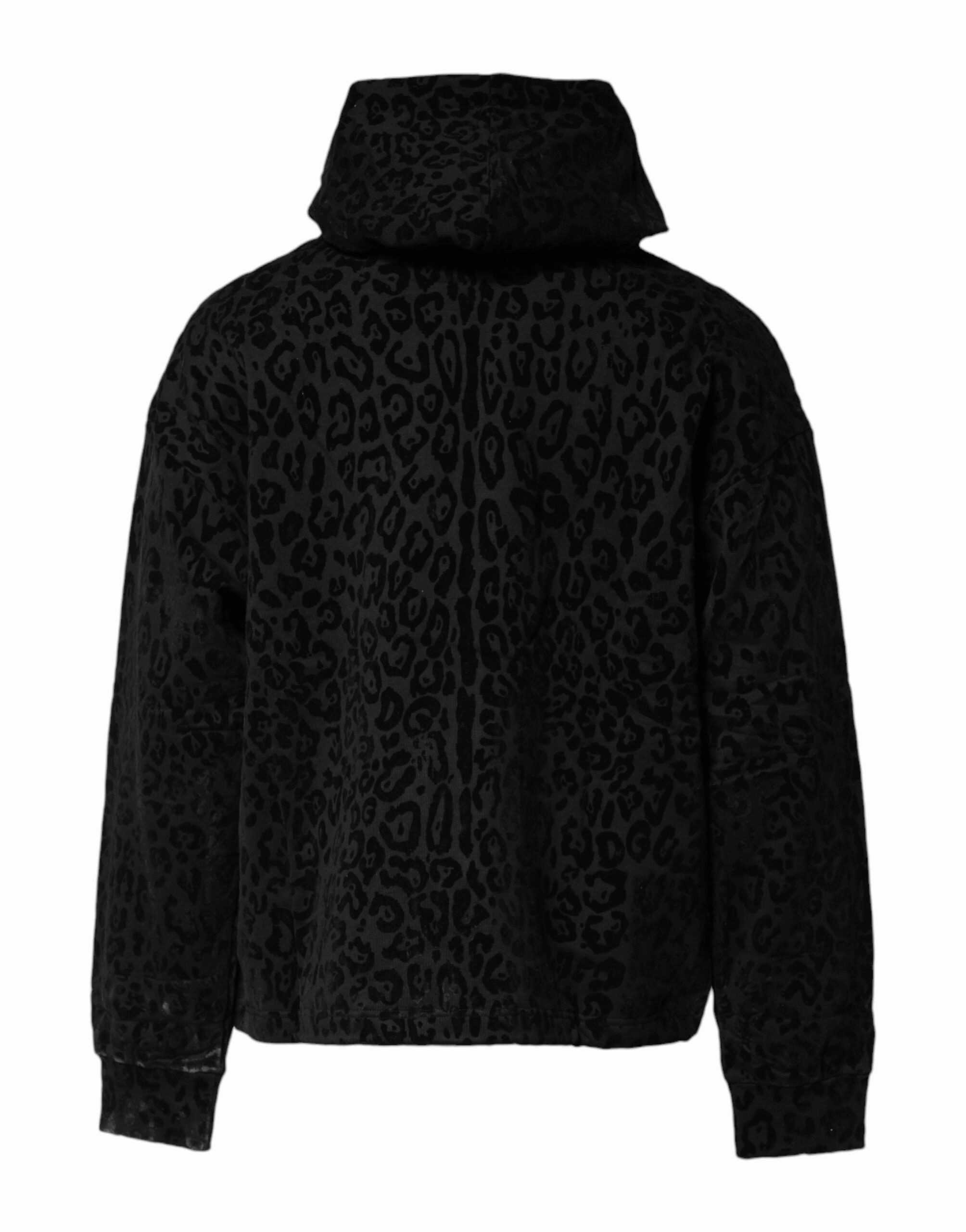 Dolce & Gabbana Leopard Full Zip Hooded Sweatshirt Men's Sweater