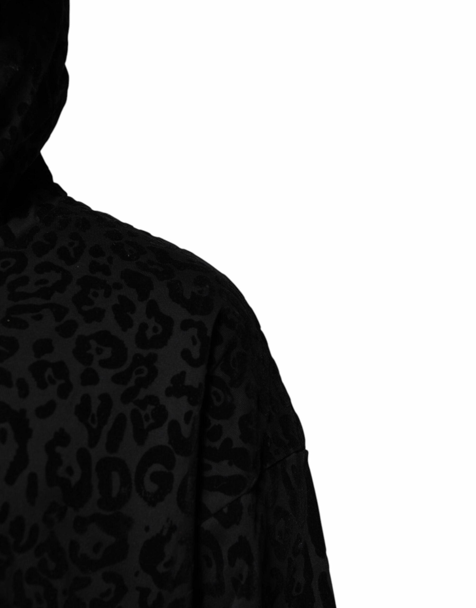 Dolce & Gabbana Leopard Full Zip Hooded Sweatshirt Men's Sweater