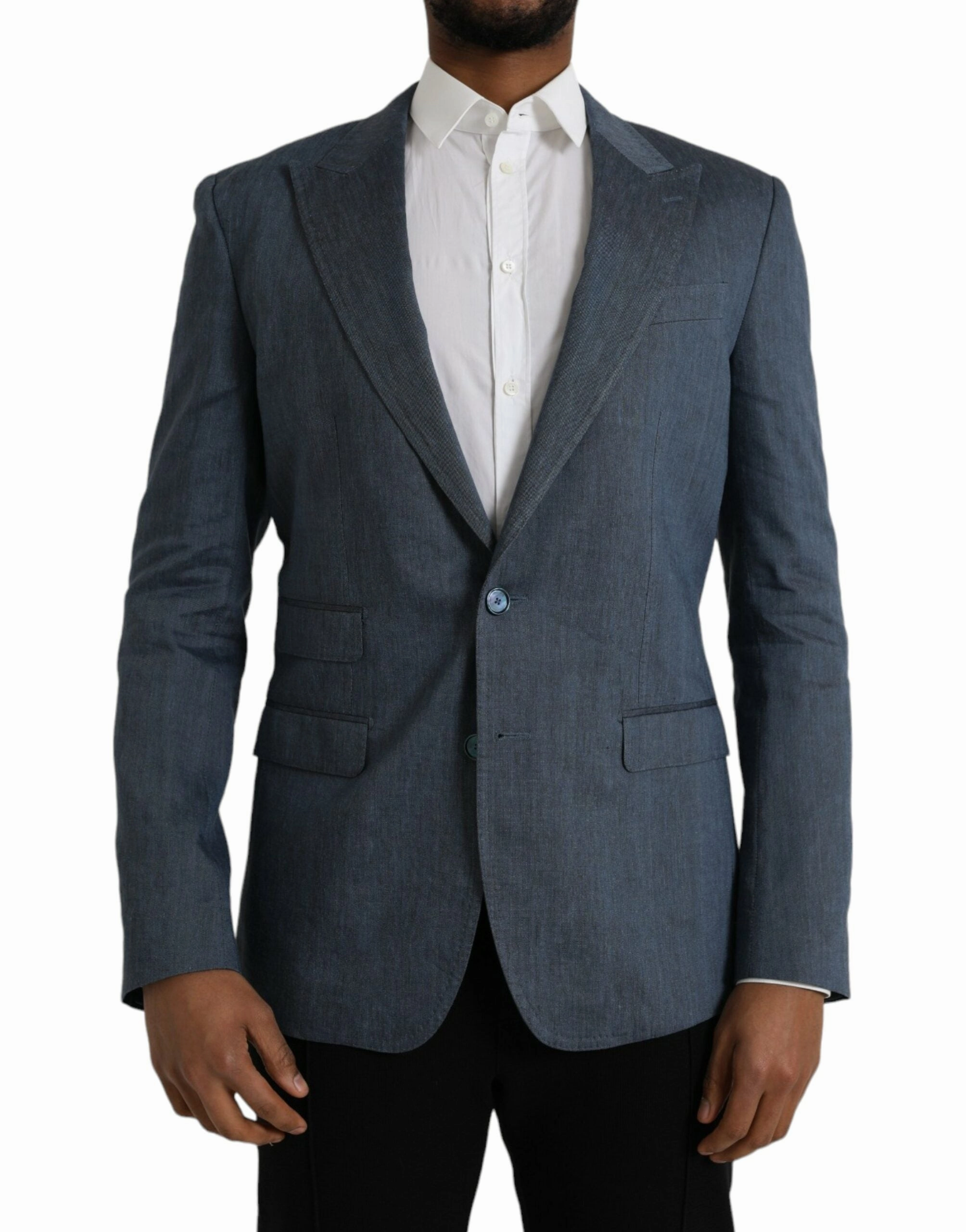 Dolce & Gabbana Linen NAPOLI Single Breasted Coat Men's Blazer