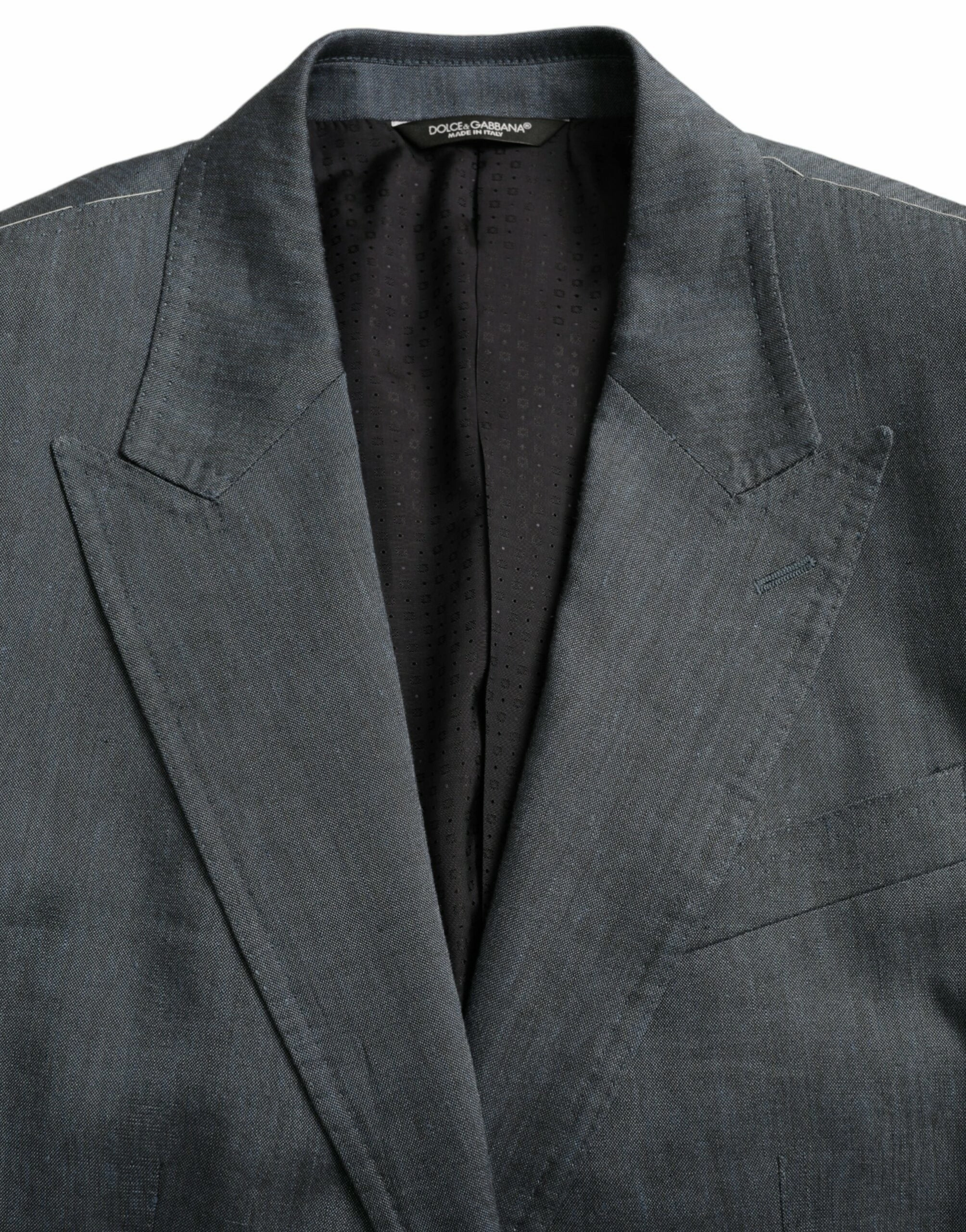 Dolce & Gabbana Linen NAPOLI Single Breasted Coat Men's Blazer