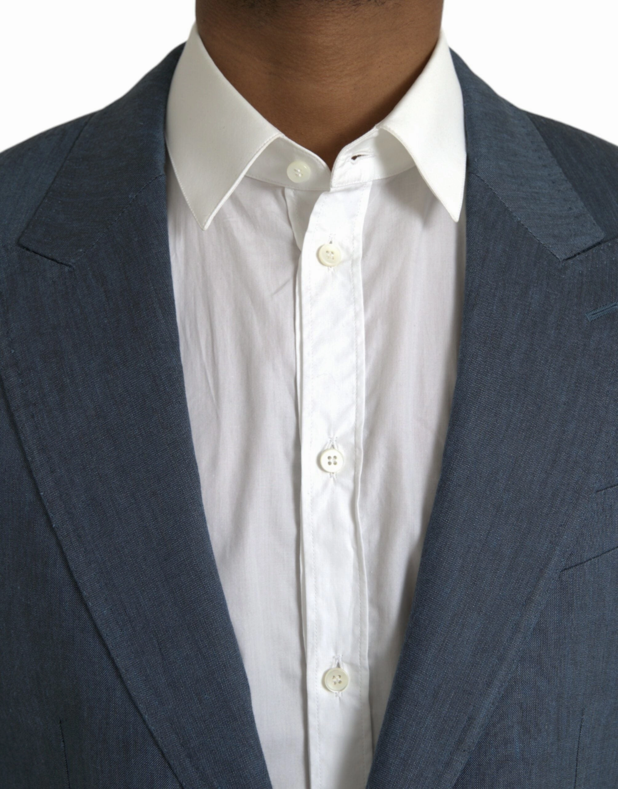 Dolce & Gabbana Linen NAPOLI Single Breasted Coat Men's Blazer