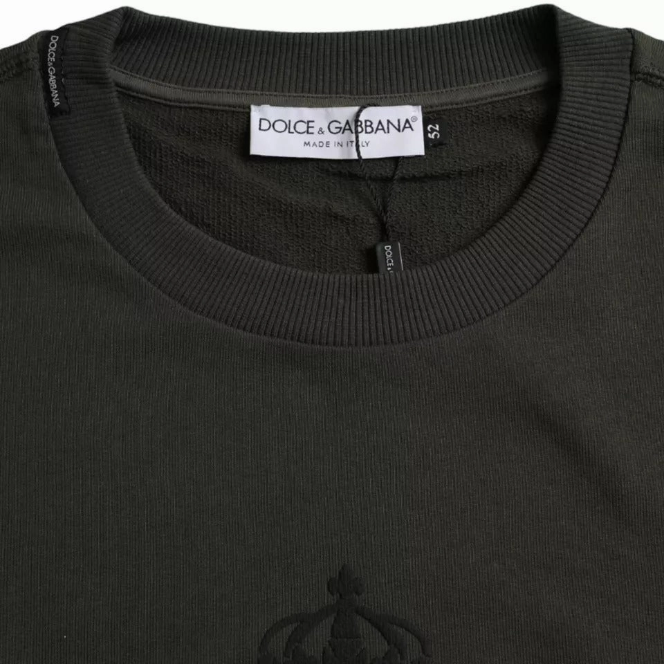 Dolce & Gabbana Logo Cotton Crew Neck Pullover Men's Sweater (Pre-Owned)