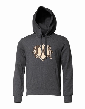 Dolce & Gabbana Logo Patch Hooded Sweatshirt Men's Sweater knit sweaters cheap