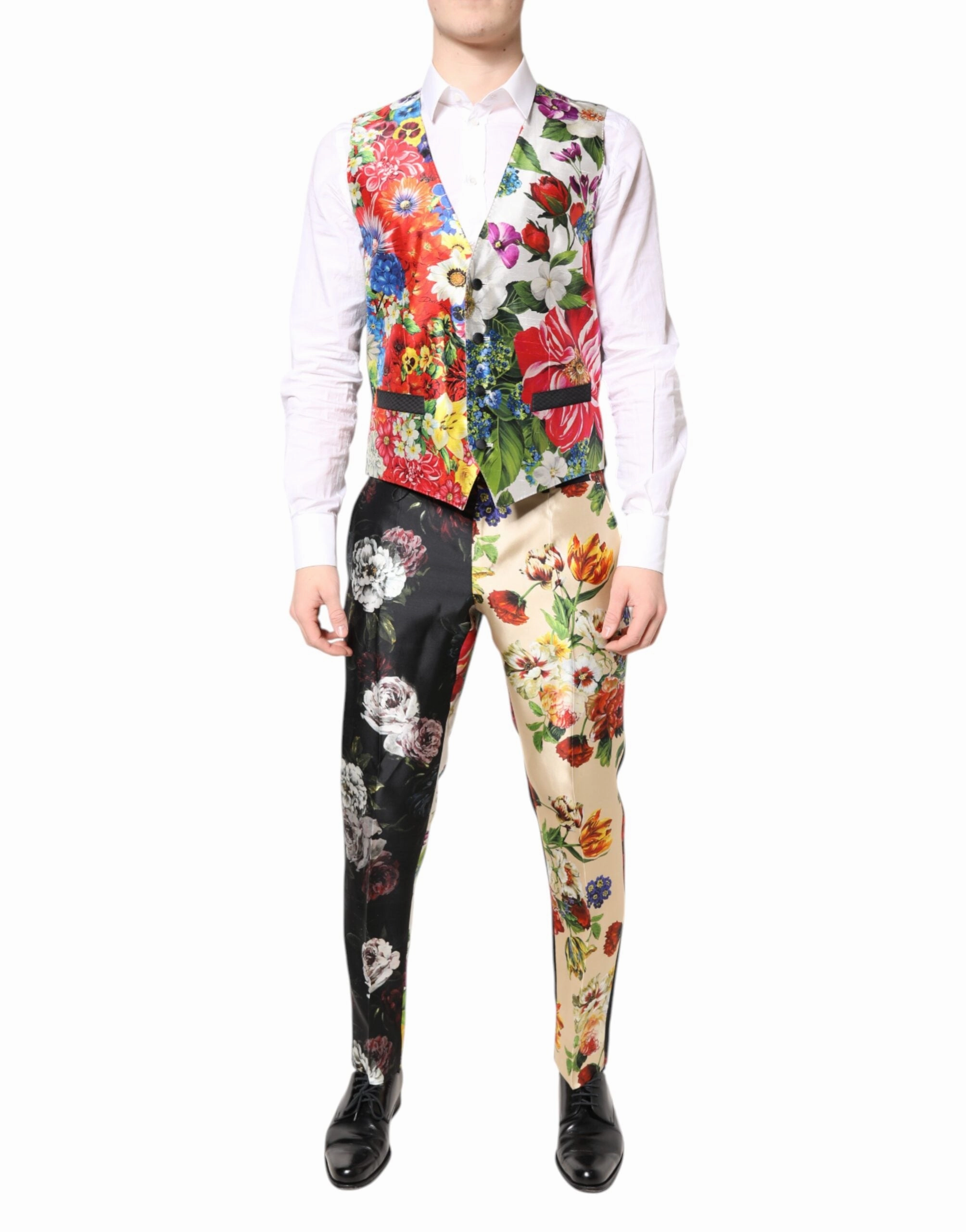 Dolce & Gabbana multi Floral SICILIA Silk 3 Piece Men's Suit