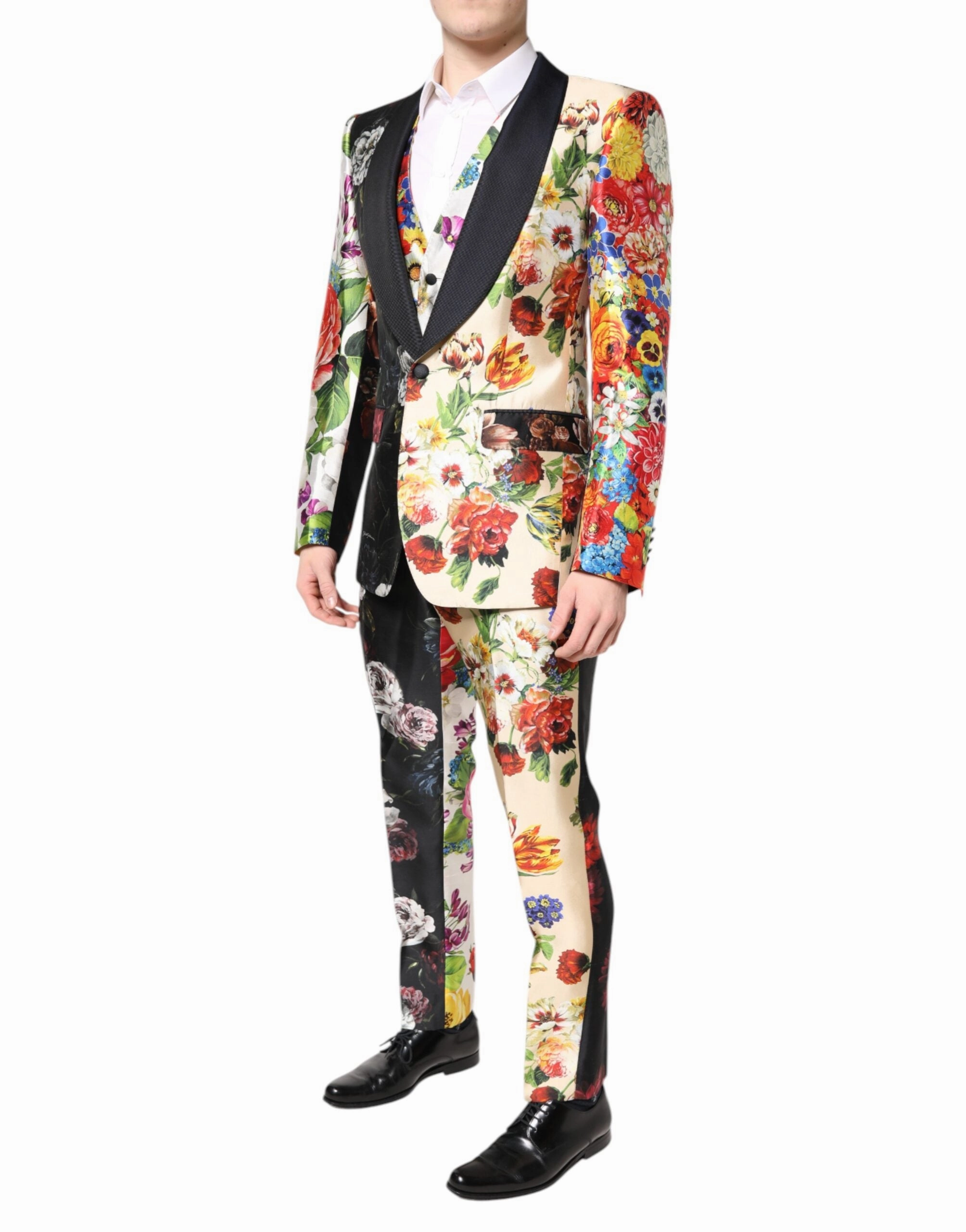 Dolce & Gabbana multi Floral SICILIA Silk 3 Piece Men's Suit