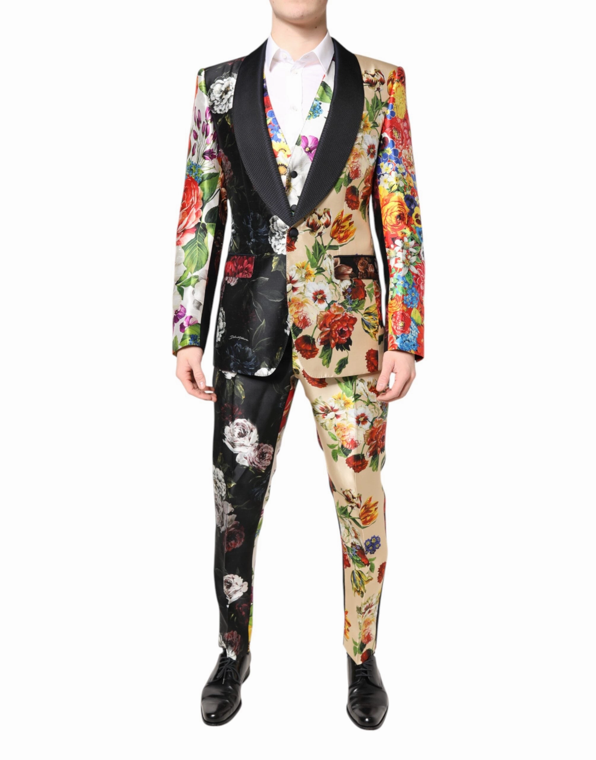 Dolce & Gabbana multi Floral SICILIA Silk 3 Piece Men's Suit