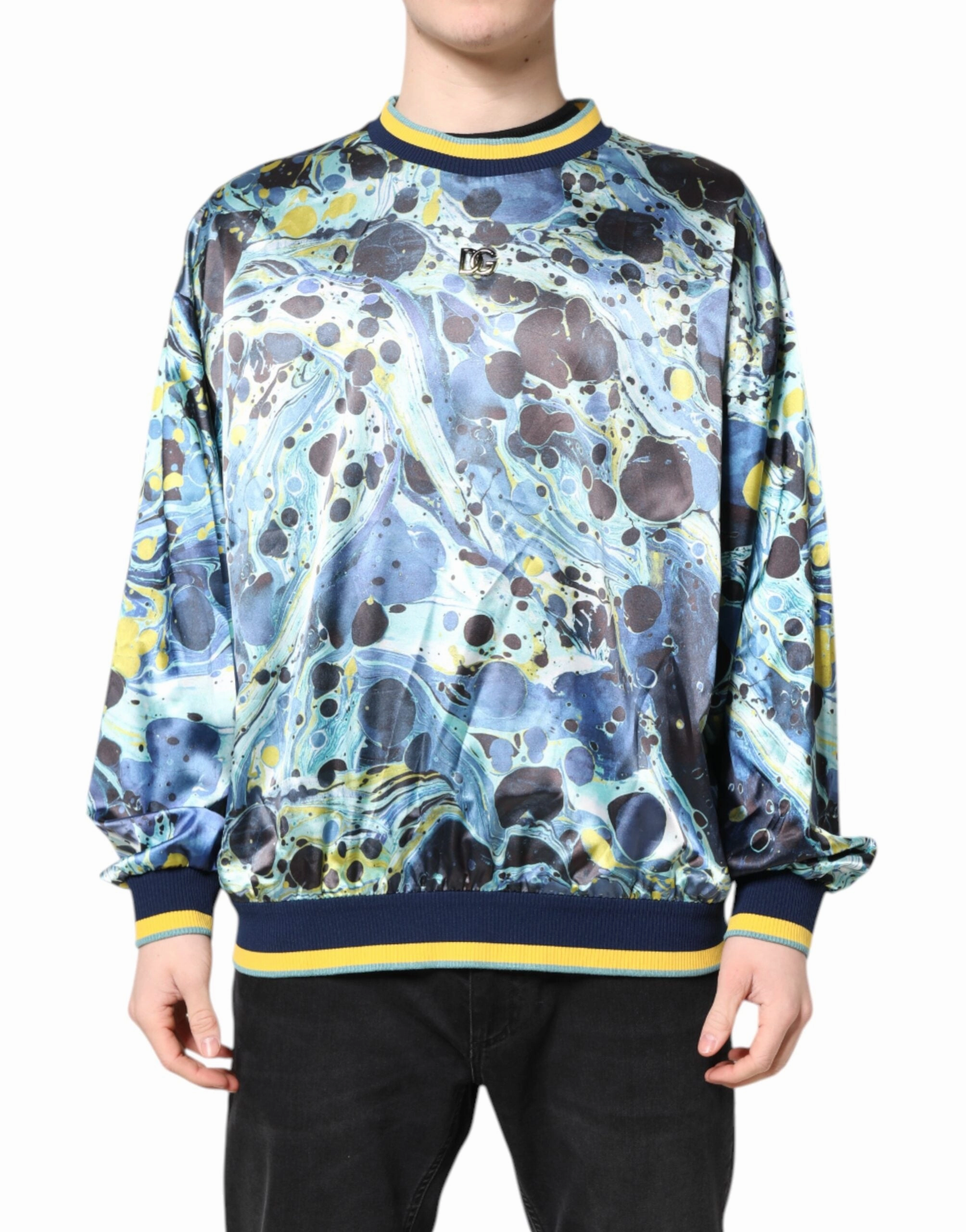 Dolce & Gabbana multi Marble Print Men Pullover Men's Sweater knit sweaters cheap
