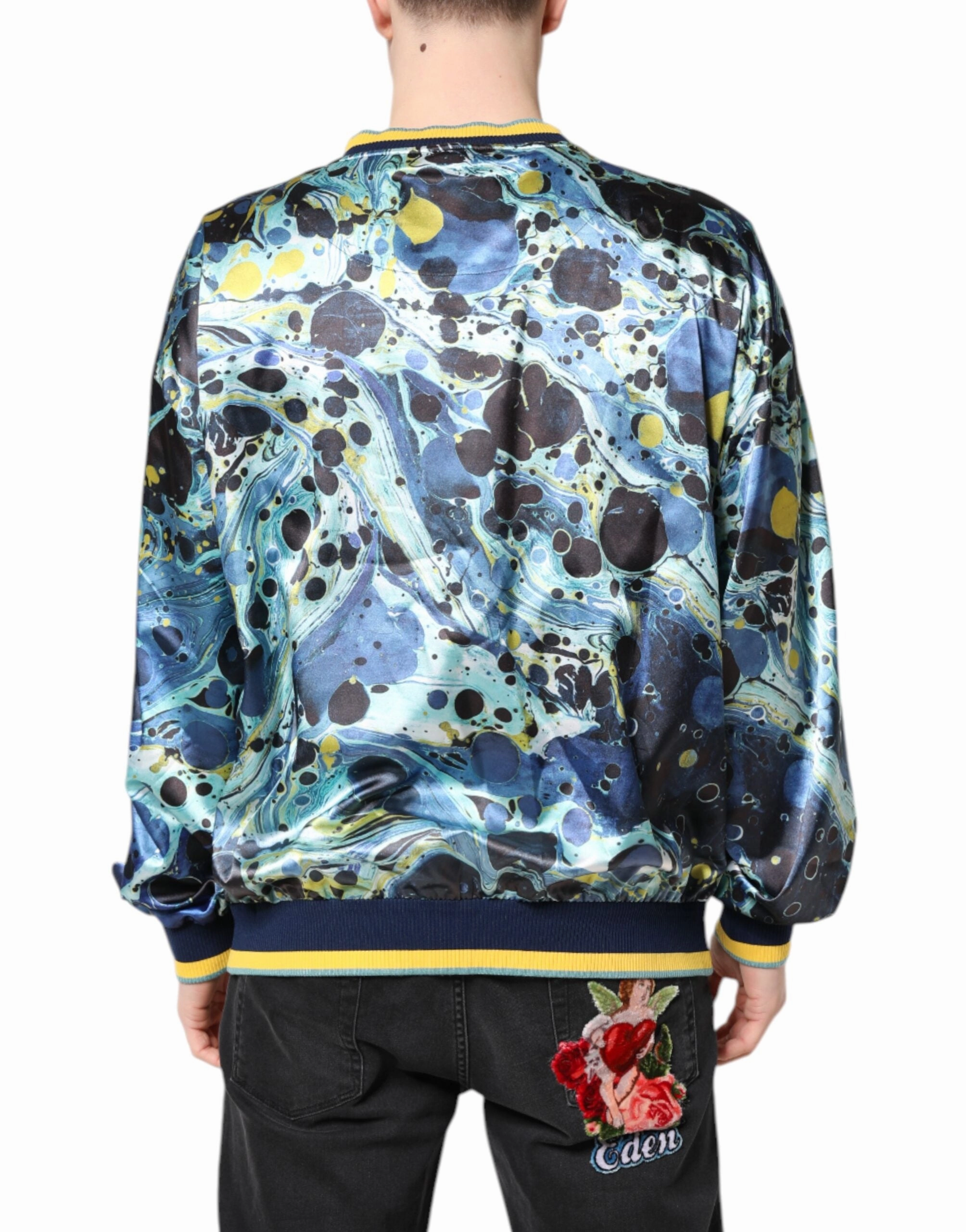 Dolce & Gabbana multi Marble Print Men Pullover Men's Sweater